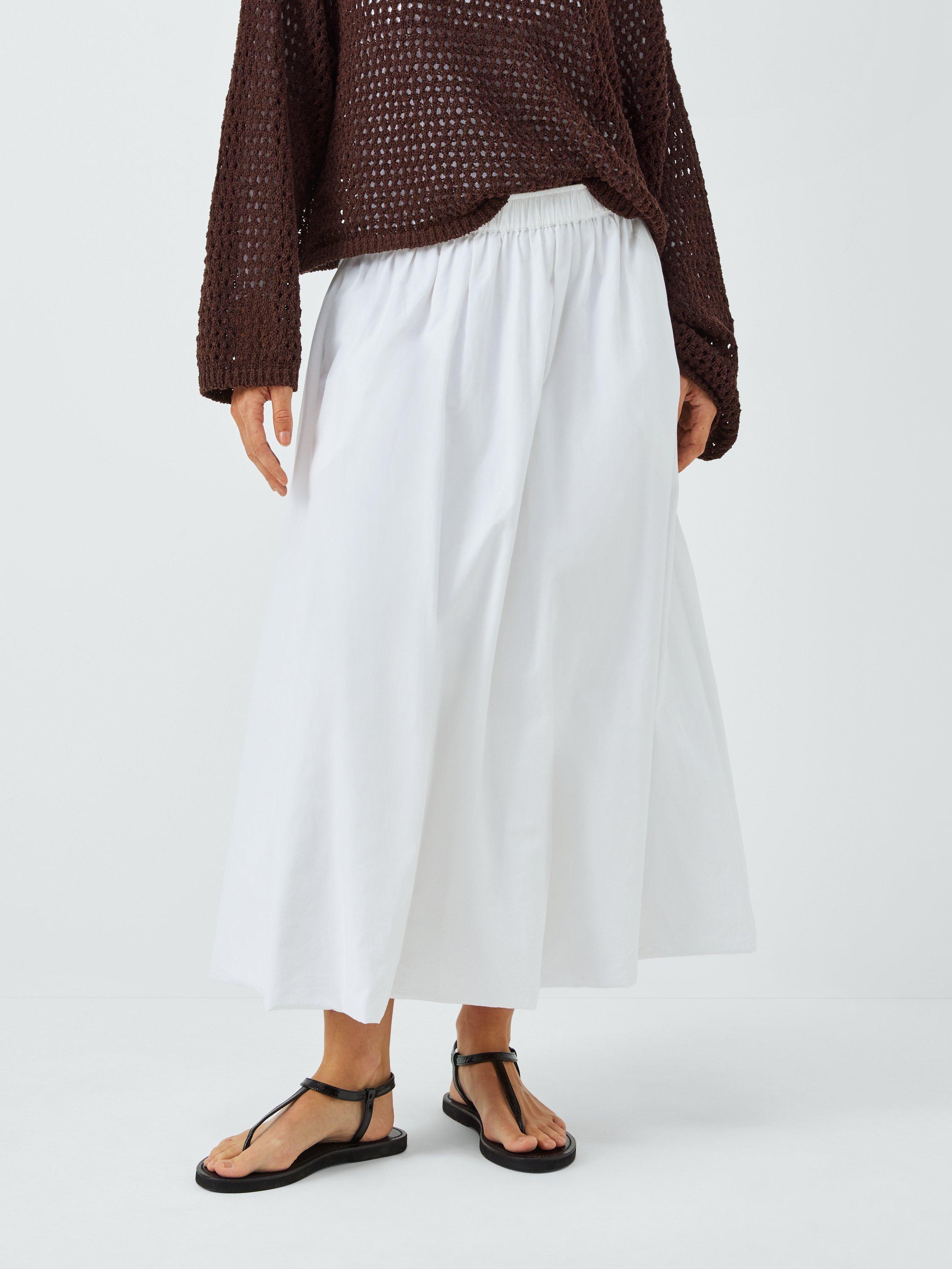 Product image 1 of 6, which shows John Lewis ANYDAY Bubble Hem Maxi Skirt, White, 16