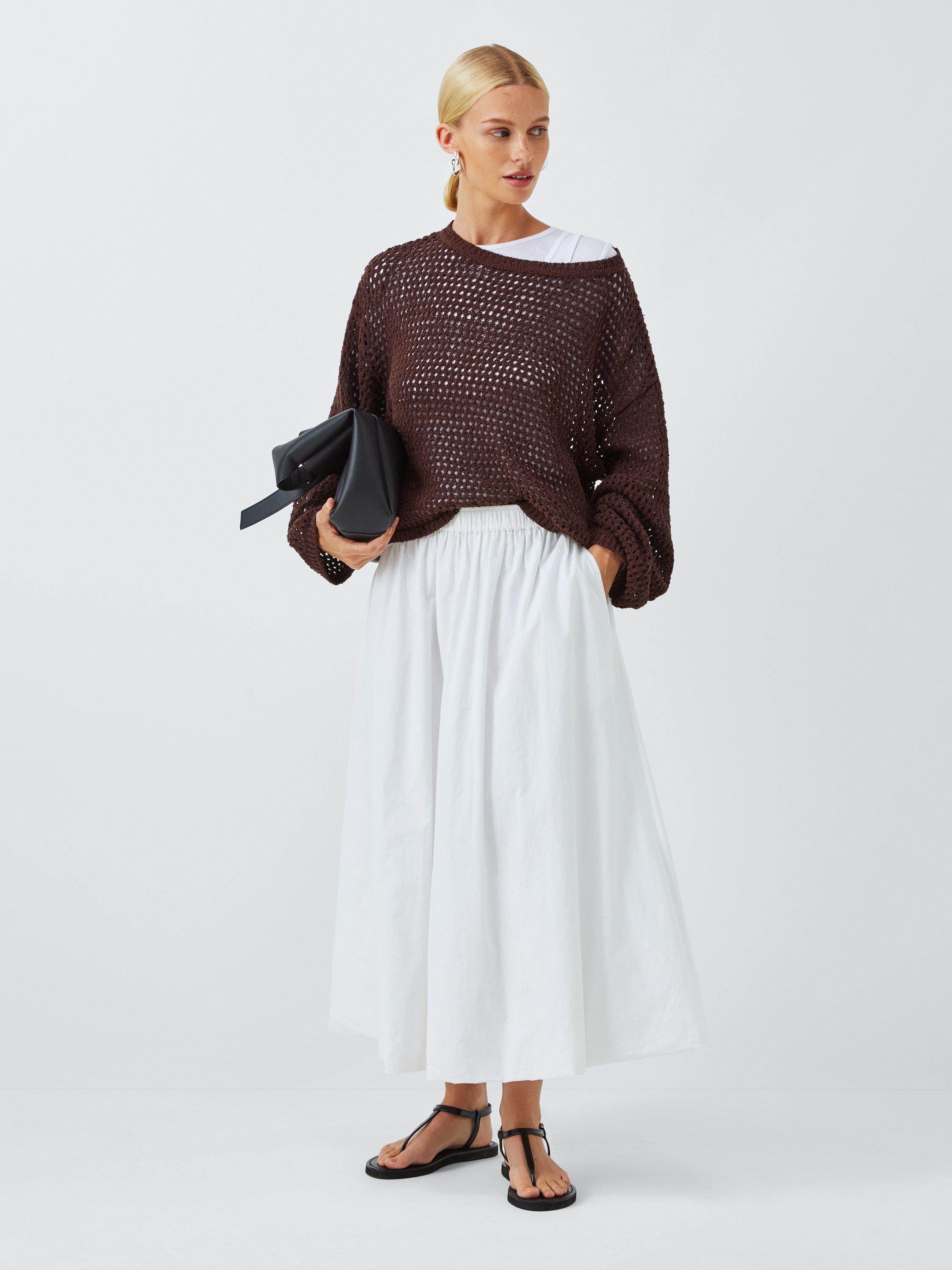 Product image 3 of 6, which shows John Lewis ANYDAY Bubble Hem Maxi Skirt, White, 16