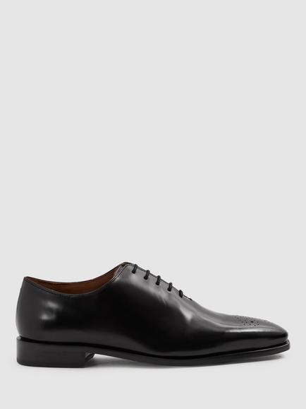 Reiss Mead Leather Brogues, Black, Black