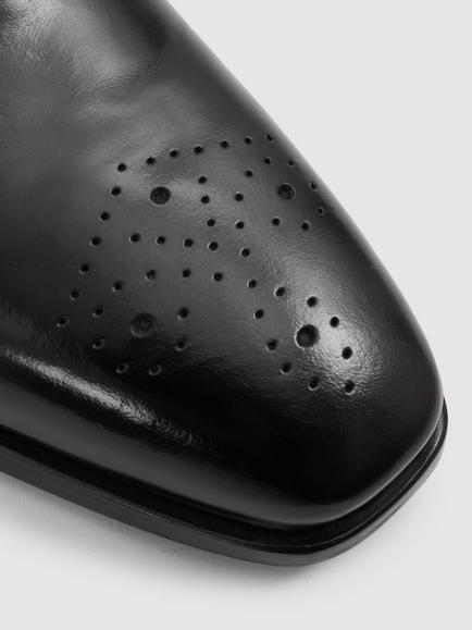Reiss Mead Leather Brogues, Black - view 2, Black