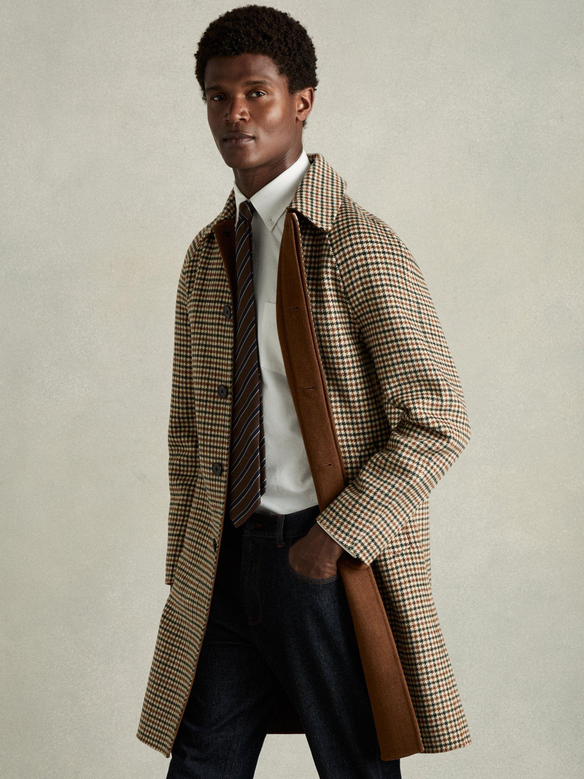 Dogtooth wool coat hotsell