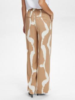 Numph Estelle Abstract Trousers, Brown/White - view 2, Brown/White