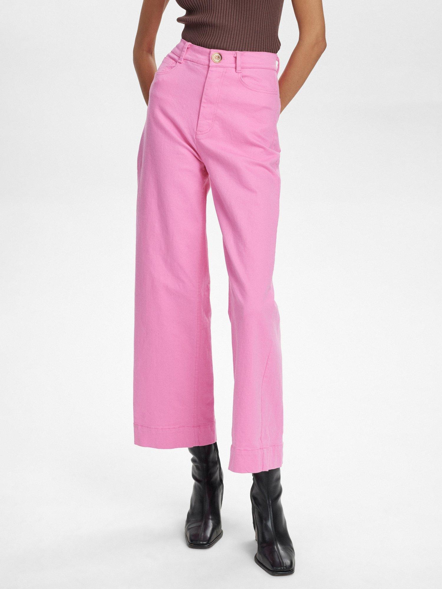 Product image 1 of 7, which shows Numph Lulu Cropped Trousers, Pink, 34