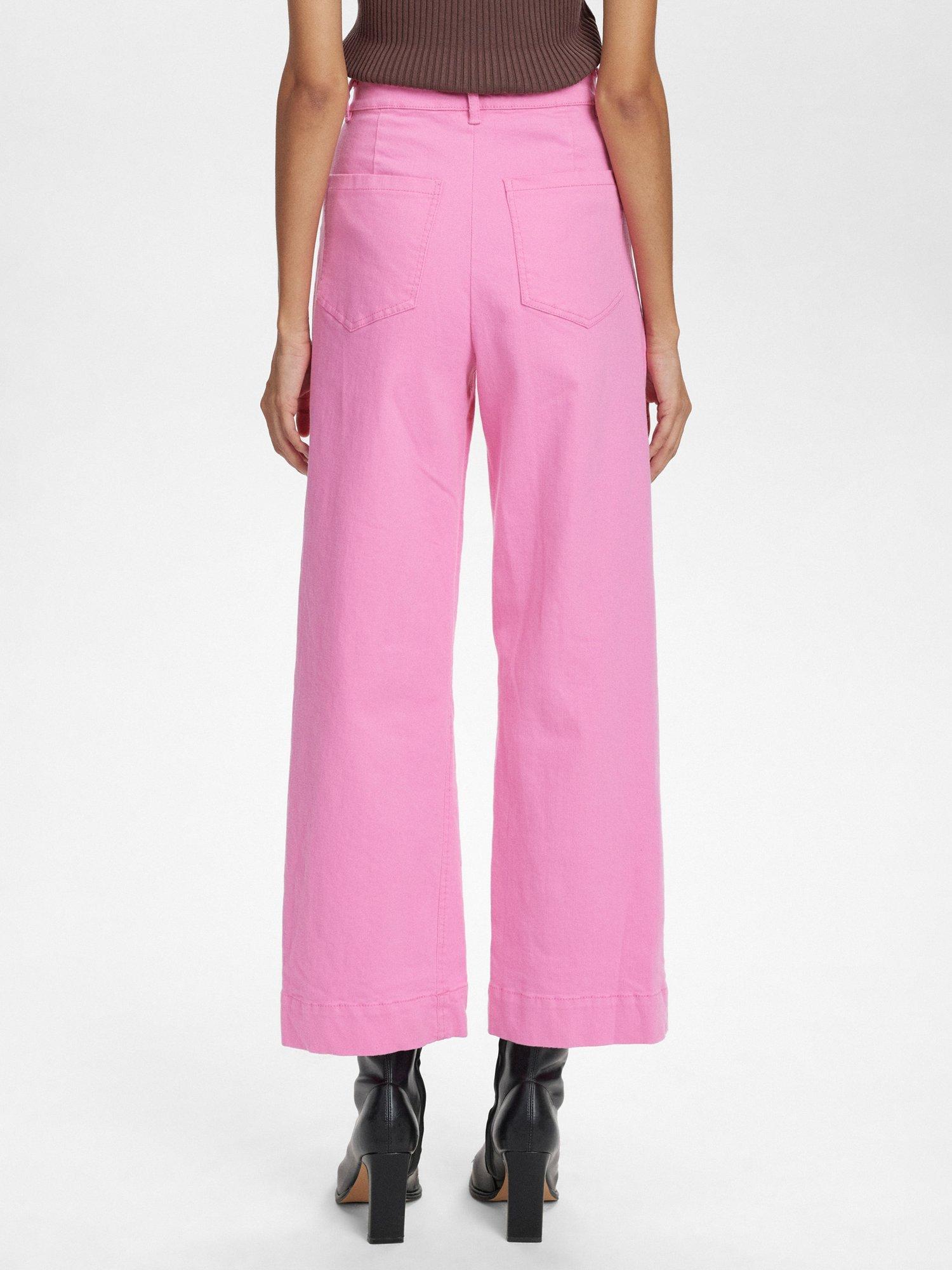 Product image 2 of 7, which shows Numph Lulu Cropped Trousers, Pink, 34