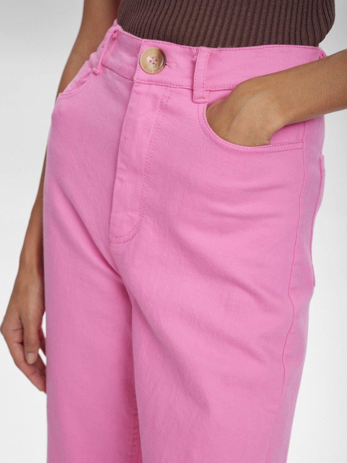 Product image 4 of 7, which shows Numph Lulu Cropped Trousers, Pink, 34