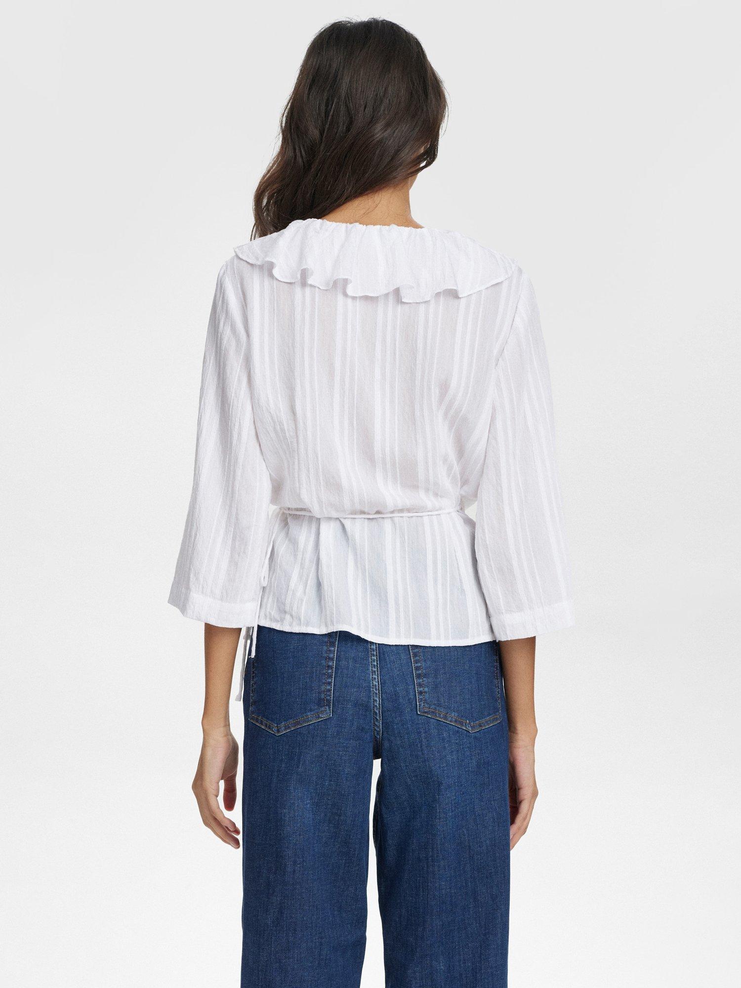 Product image 2 of 7, which shows Numph Halston Wrap Top, White, 44