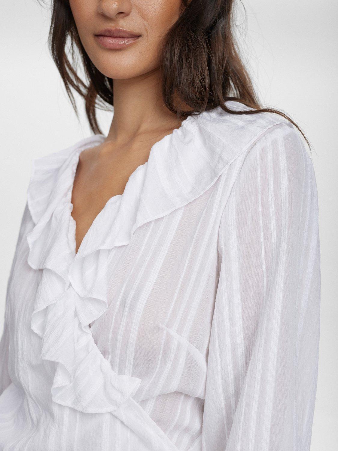 Product image 4 of 7, which shows Numph Halston Wrap Top, White, 44