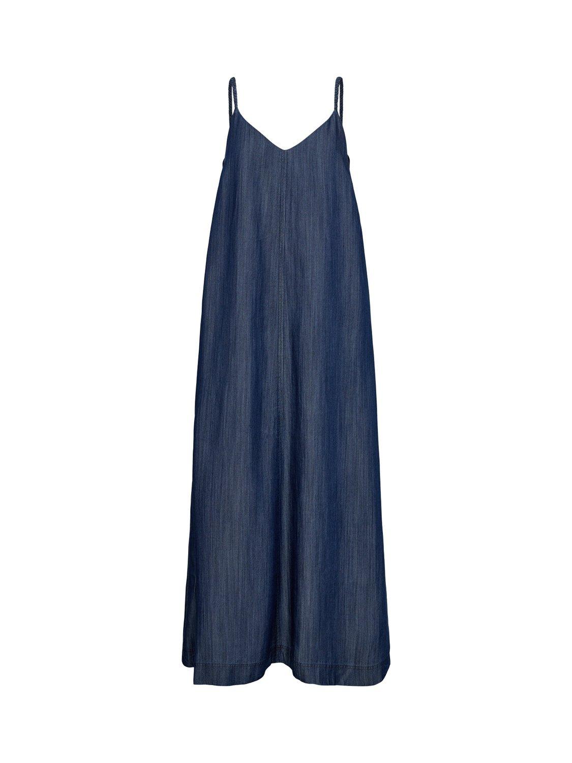 Product image 6 of 7, which shows Numph Hermione Strappy Maxi Dress, Dark Blue, 34