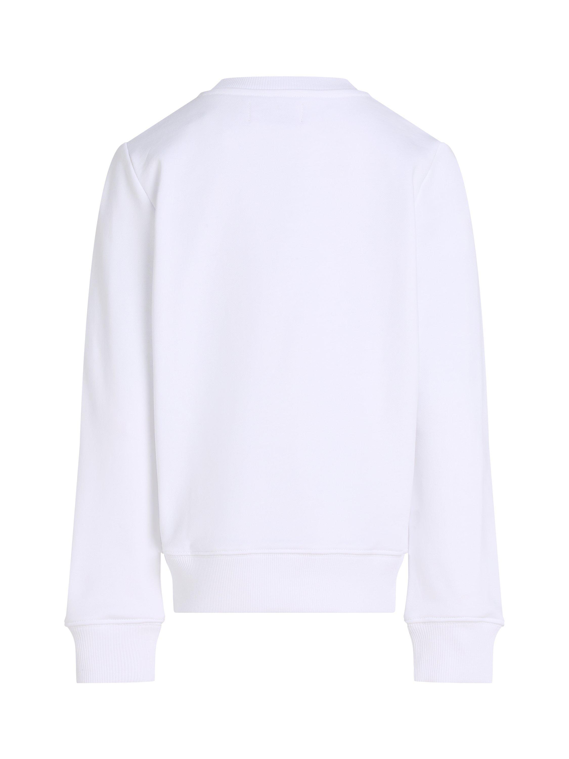 Product image 5 of 5, which shows Calvin Klein Kids' Relaxed Crew Neck Sweatshirt, Bright White, 8 years