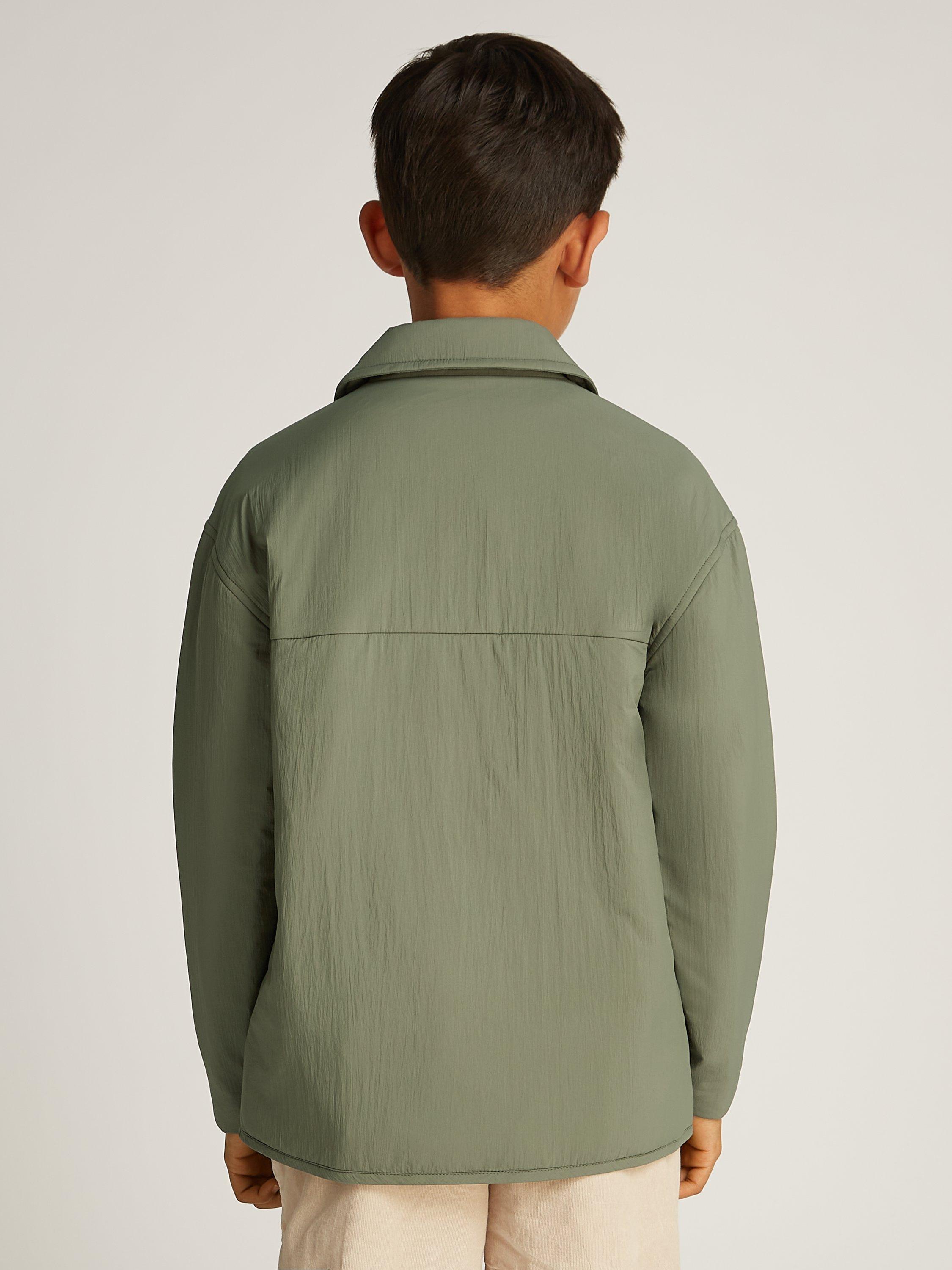 Product image 2 of 5, which shows Calvin Klein Kids' Light Nylon Shirt Jacket, Dusty Olive, 8 years
