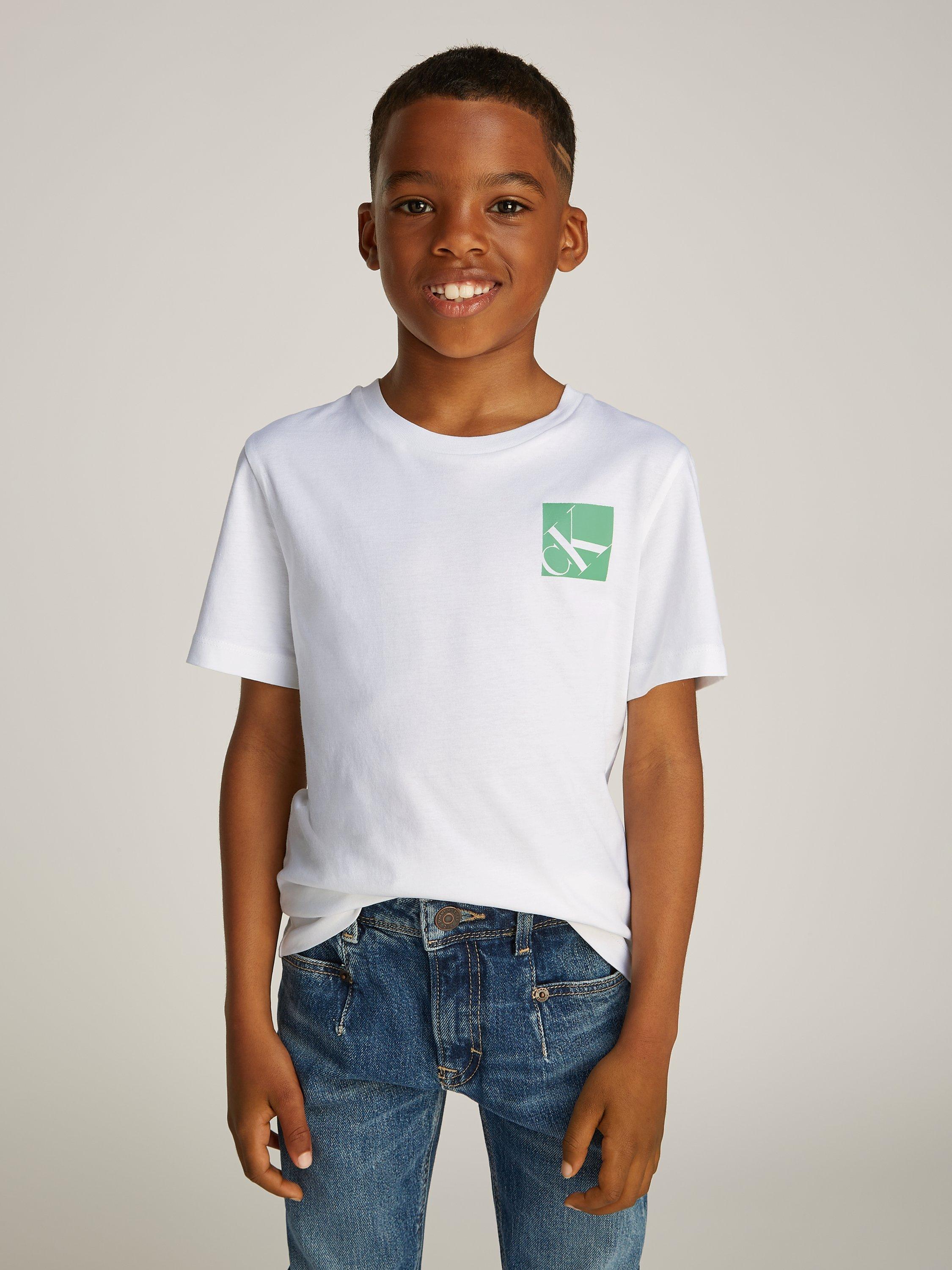 Product image 1 of 5, which shows Calvin Klein Kids' Cotton Logo T-Shirt, Bright White, 14 years