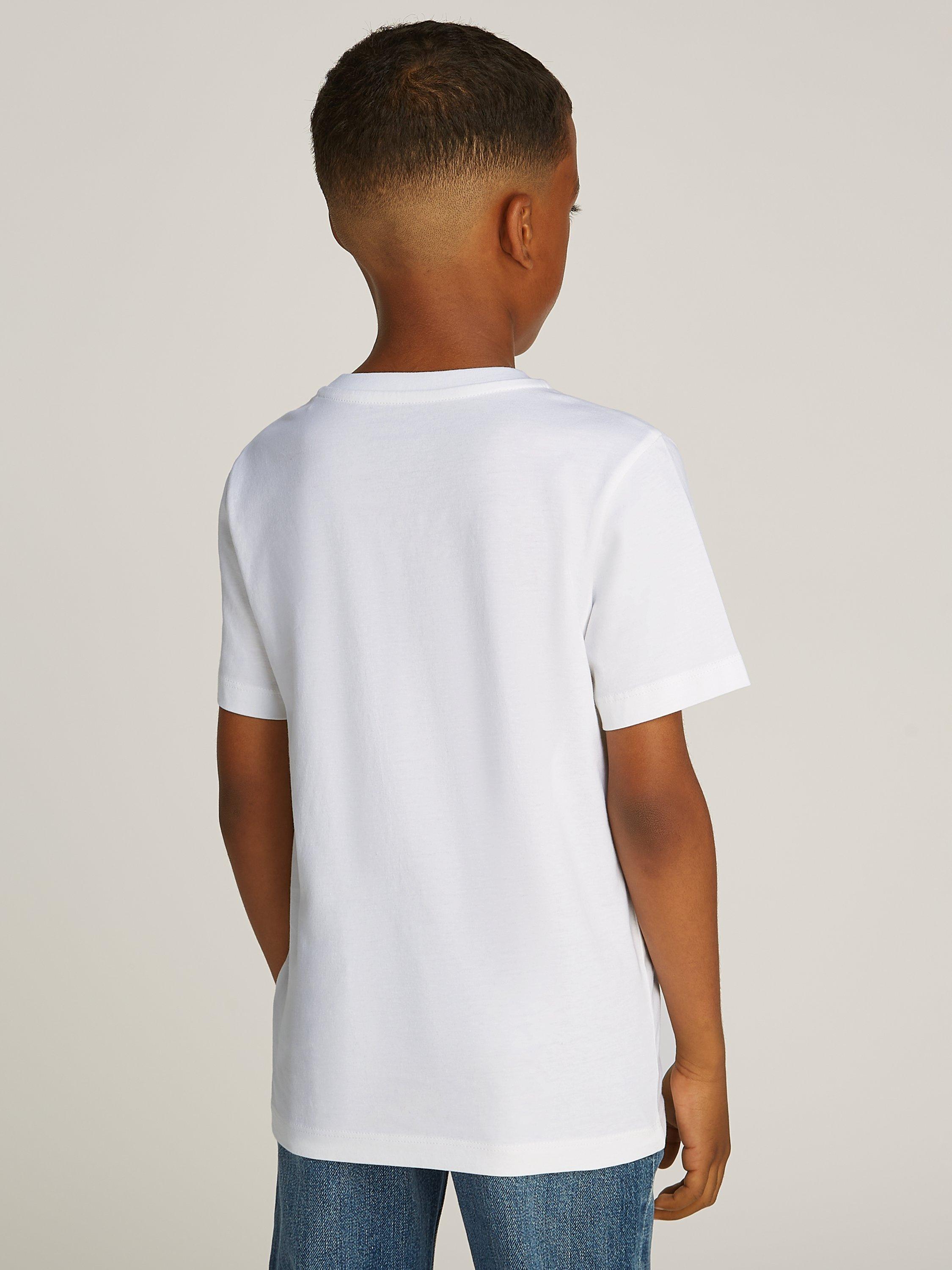 Product image 2 of 5, which shows Calvin Klein Kids' Cotton Logo T-Shirt, Bright White, 14 years