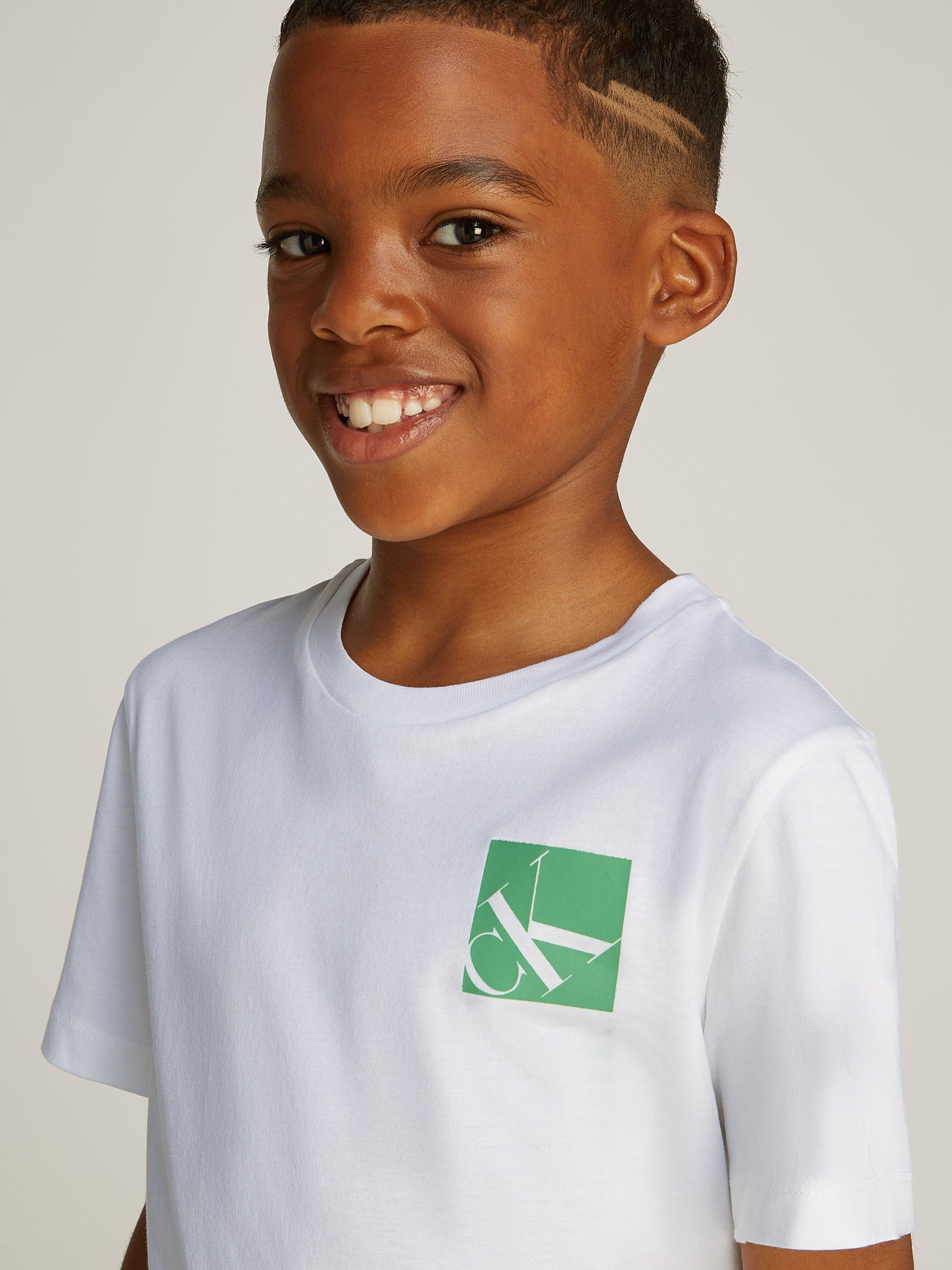 Product image 3 of 5, which shows Calvin Klein Kids' Cotton Logo T-Shirt, Bright White, 14 years