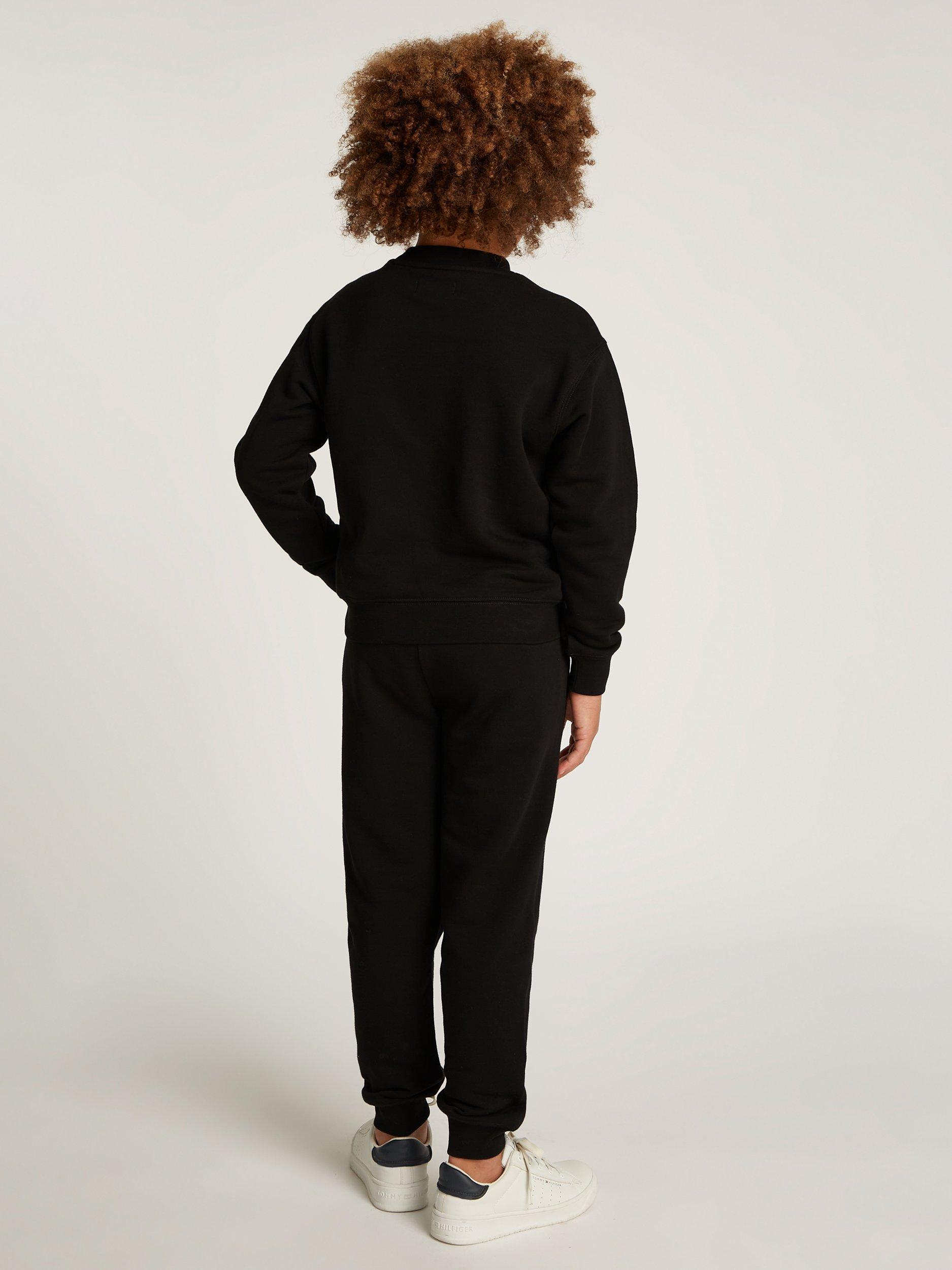 Product image 2 of 5, which shows Calvin Klein Kids' Embroidered Logo Terry Sweatshirt and Joggers Set, Ck Black, 8 years