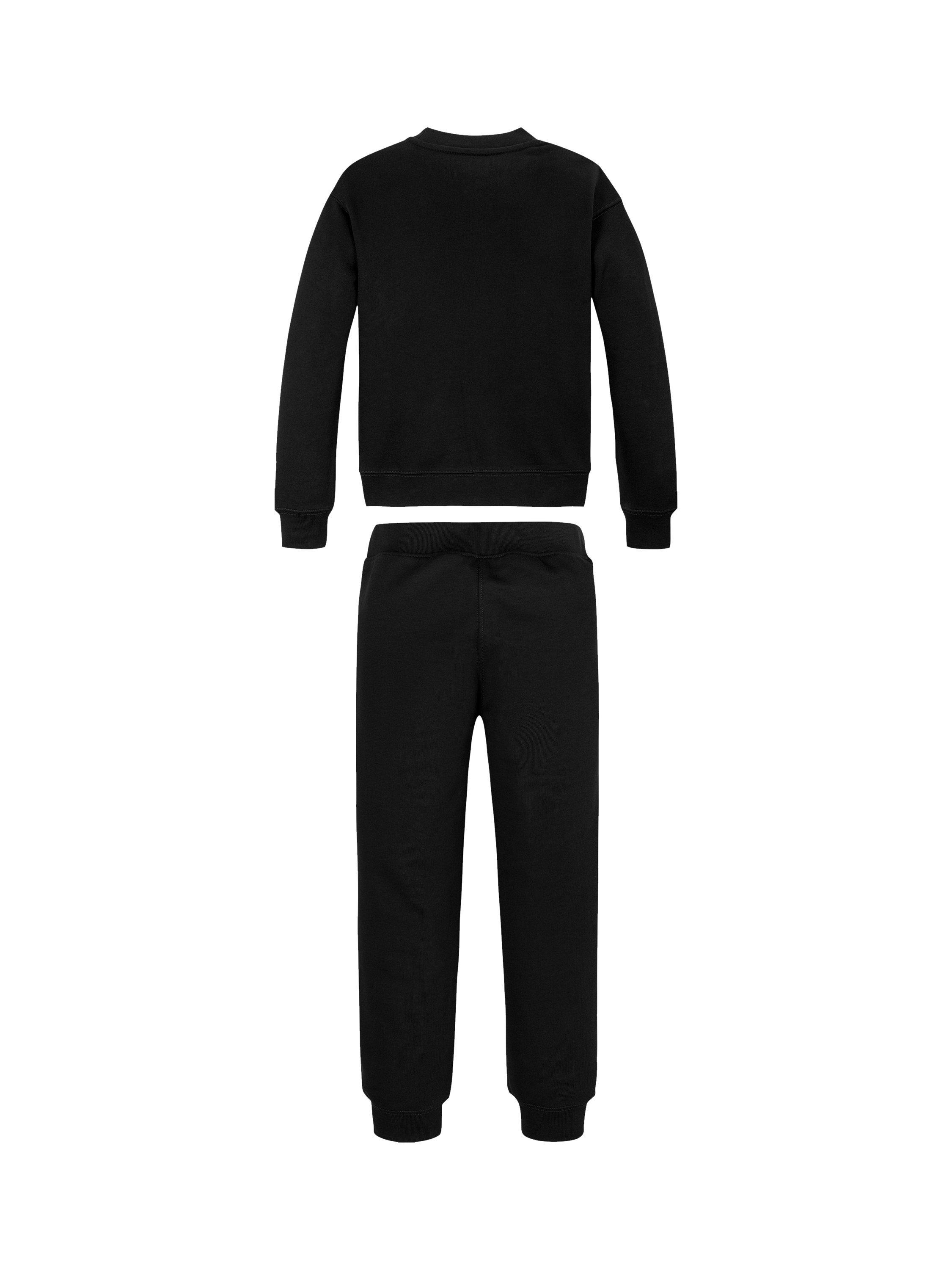 Product image 5 of 5, which shows Calvin Klein Kids' Embroidered Logo Terry Sweatshirt and Joggers Set, Ck Black, 8 years