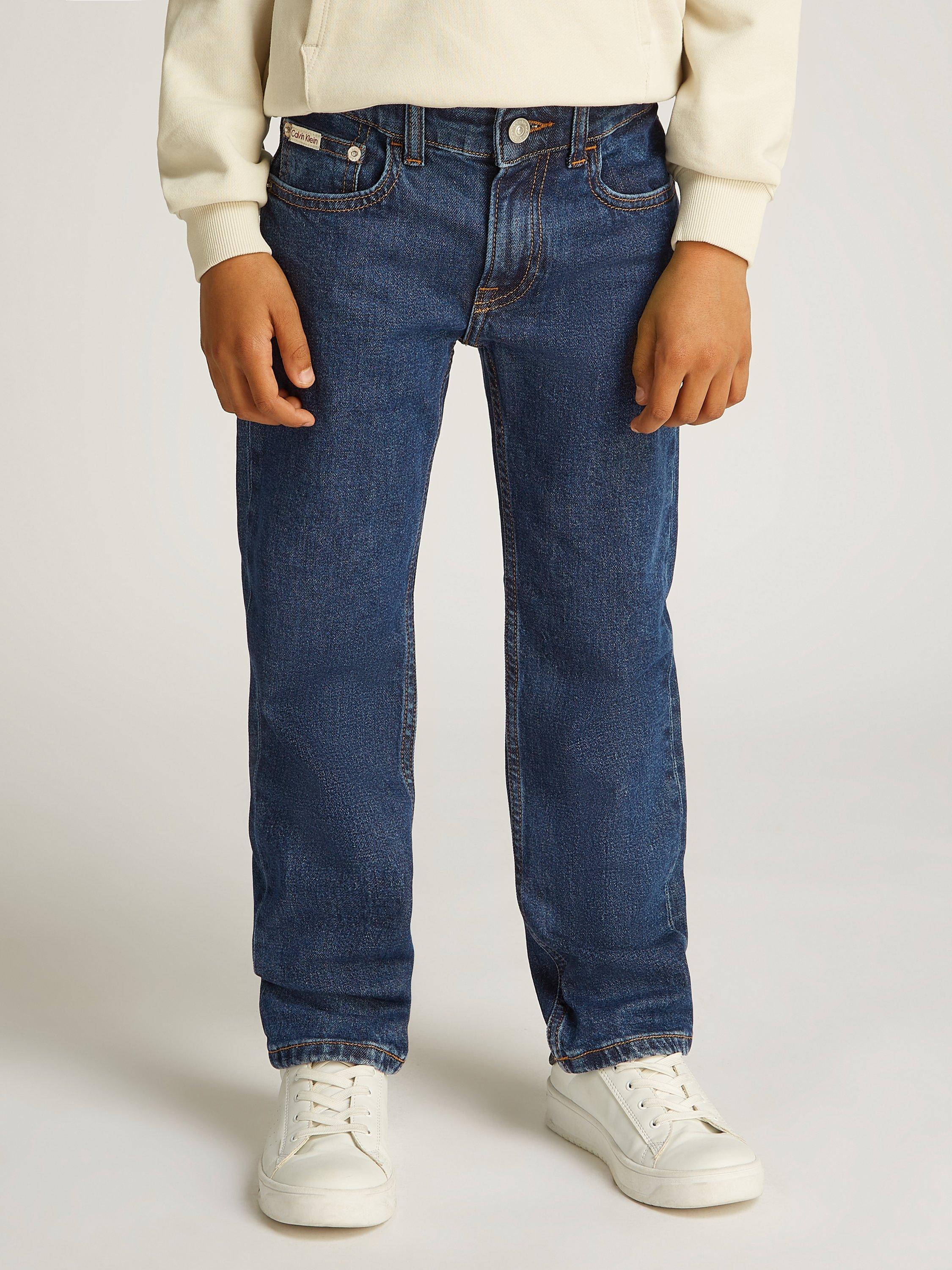 Product image 1 of 5, which shows Calvin Klein Kids' Authentic Mid Rise Jeans, Authentic Rinse, 8 years
