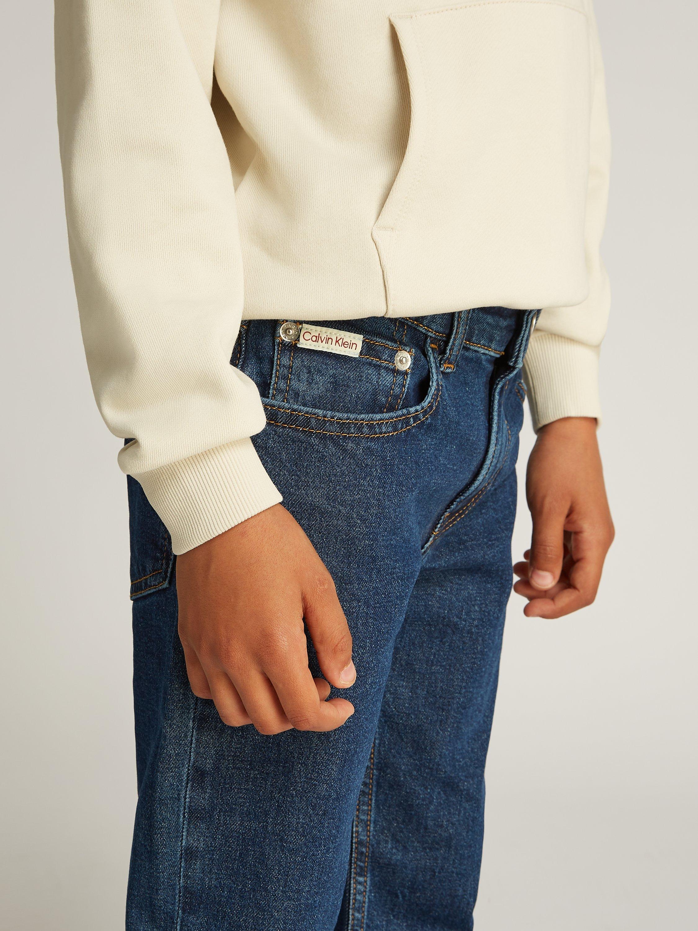 Product image 3 of 5, which shows Calvin Klein Kids' Authentic Mid Rise Jeans, Authentic Rinse, 8 years
