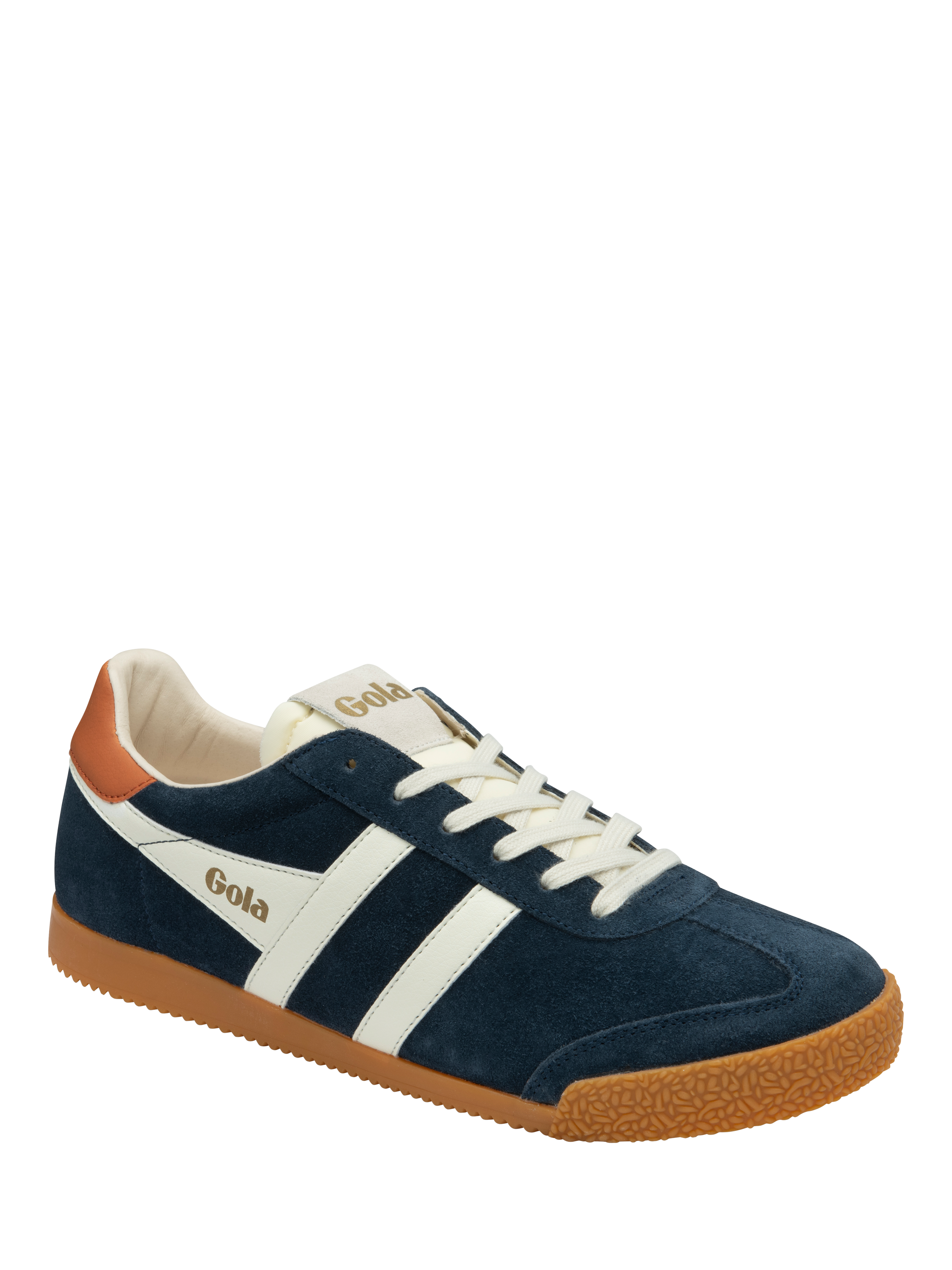 Product image 2 of 4, which shows Gola Elan Suede Mix Trainers, Navy, 8