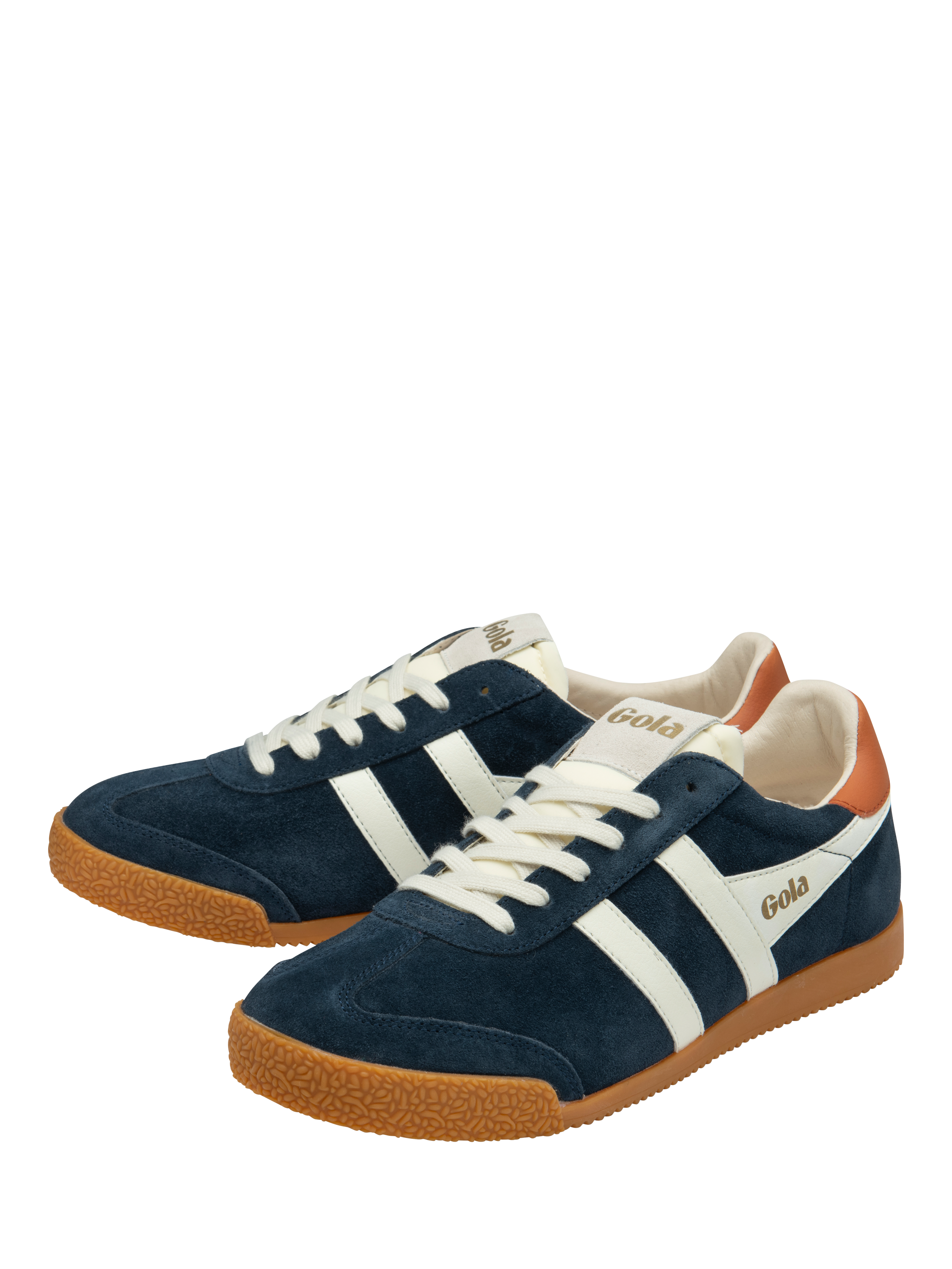 Product image 3 of 4, which shows Gola Elan Suede Mix Trainers, Navy, 8