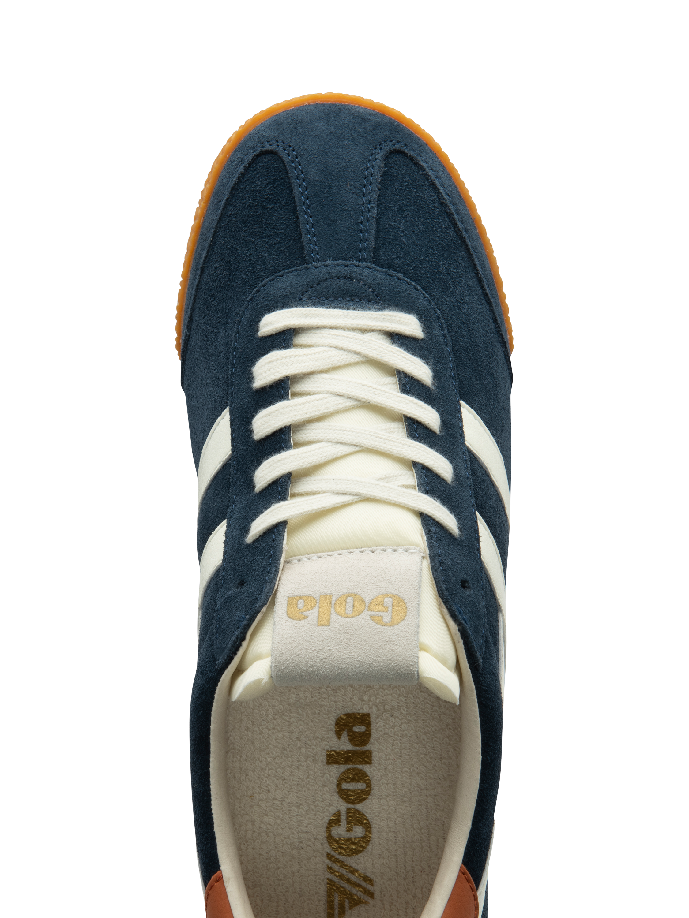 Product image 4 of 4, which shows Gola Elan Suede Mix Trainers, Navy, 8