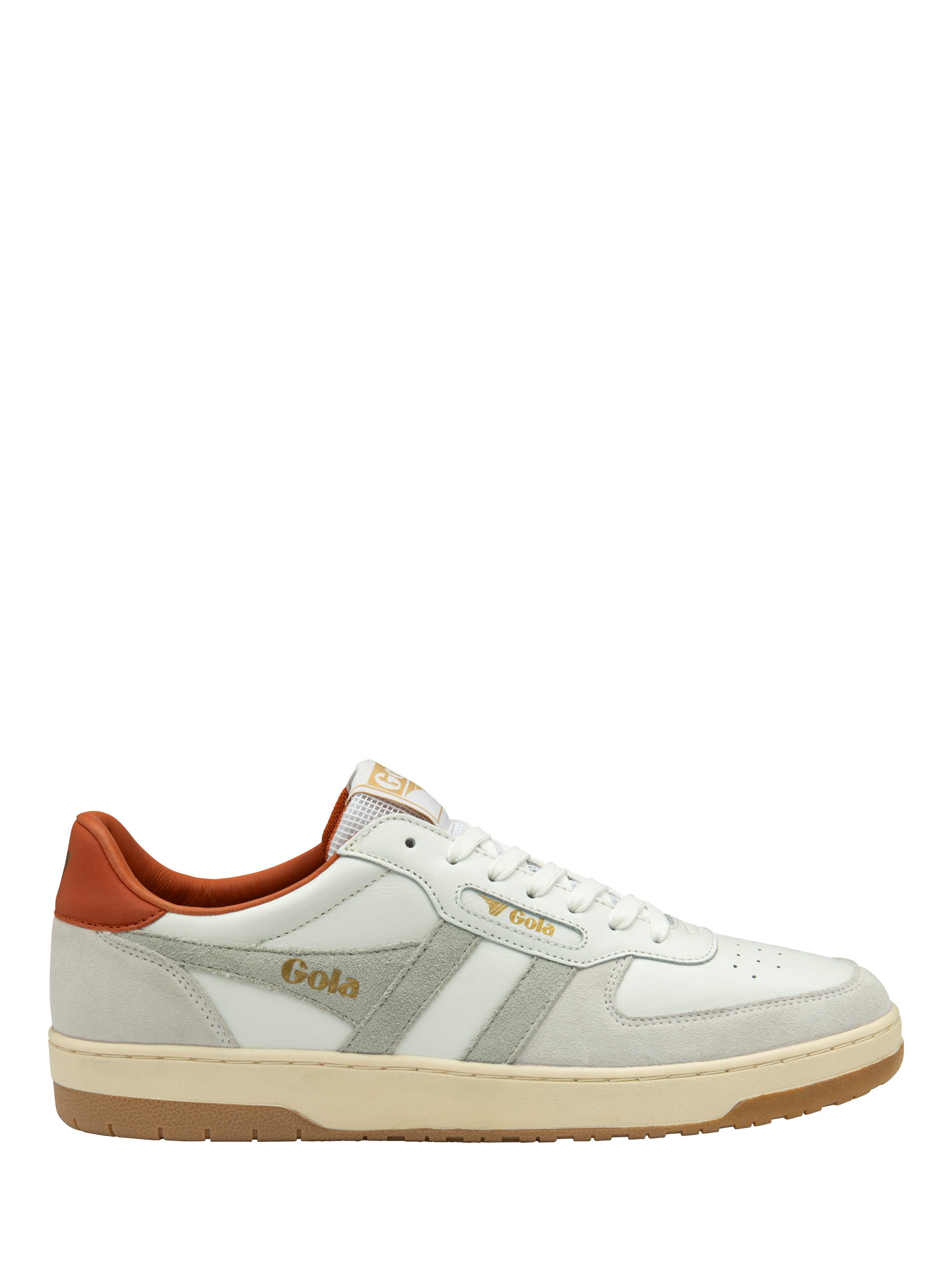 Product image 1 of 5, which shows Gola Hawk Leather Trainers, White, 7