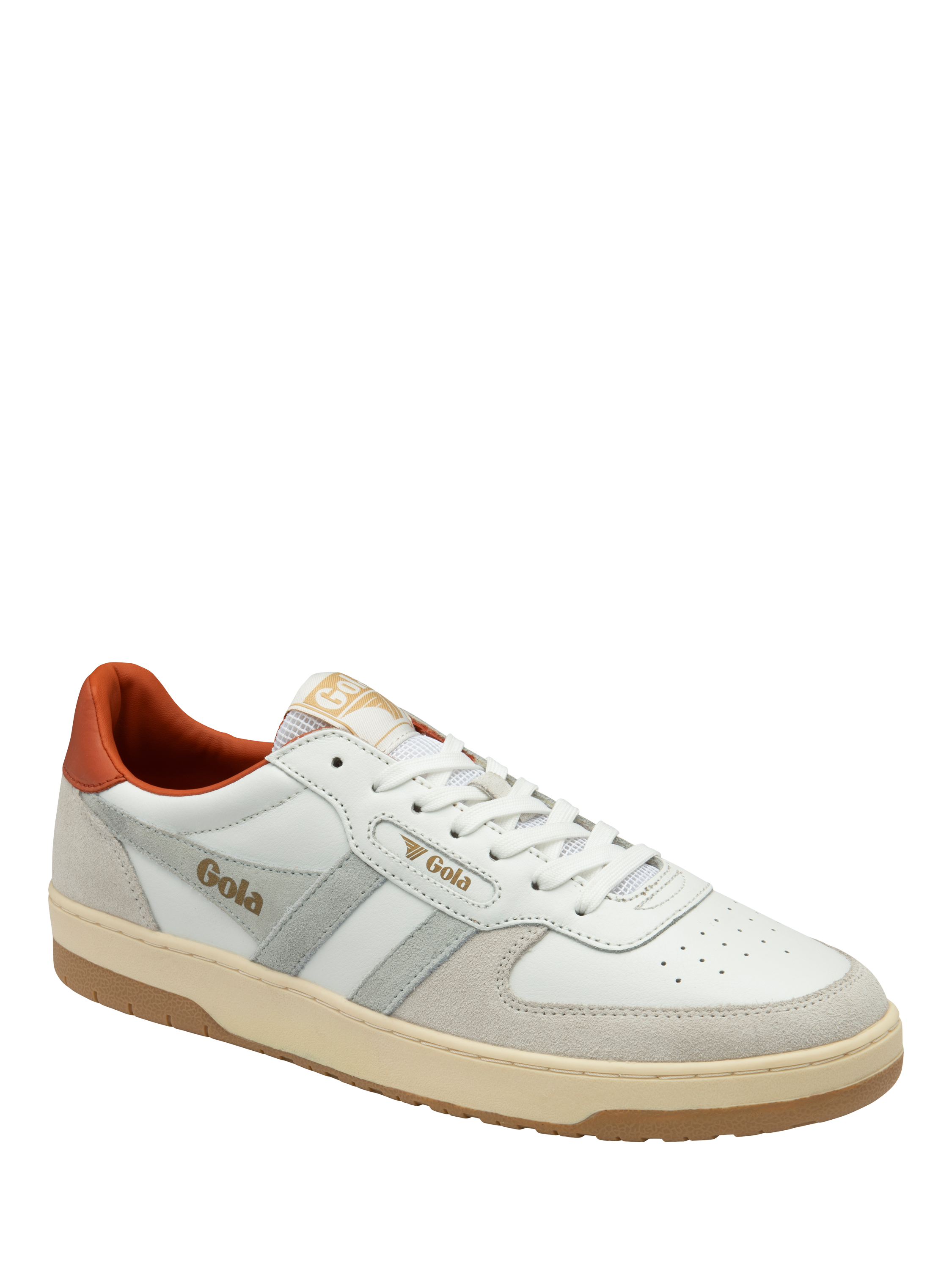 Product image 2 of 5, which shows Gola Hawk Leather Trainers, White, 7