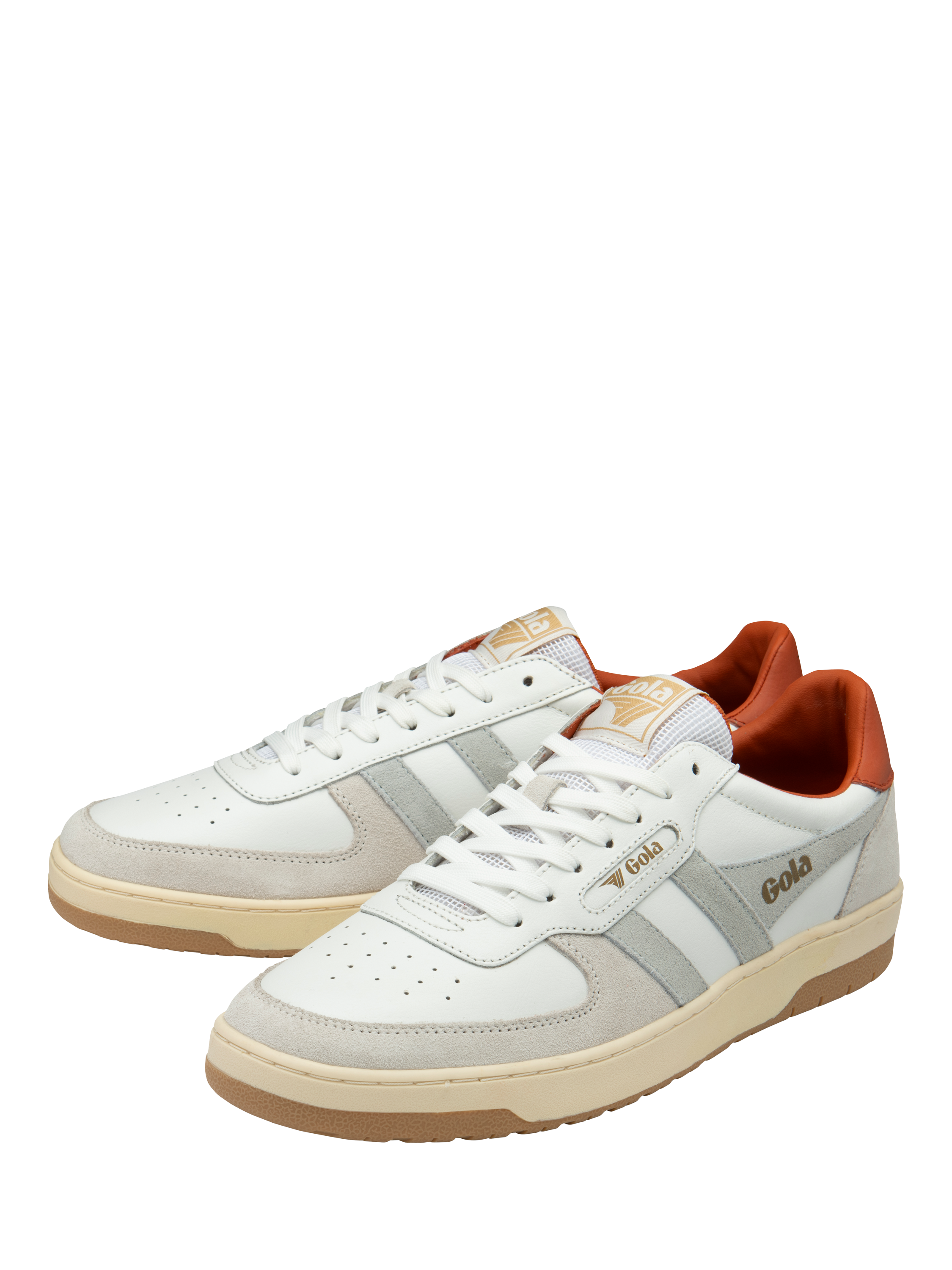 Product image 3 of 5, which shows Gola Hawk Leather Trainers, White, 7
