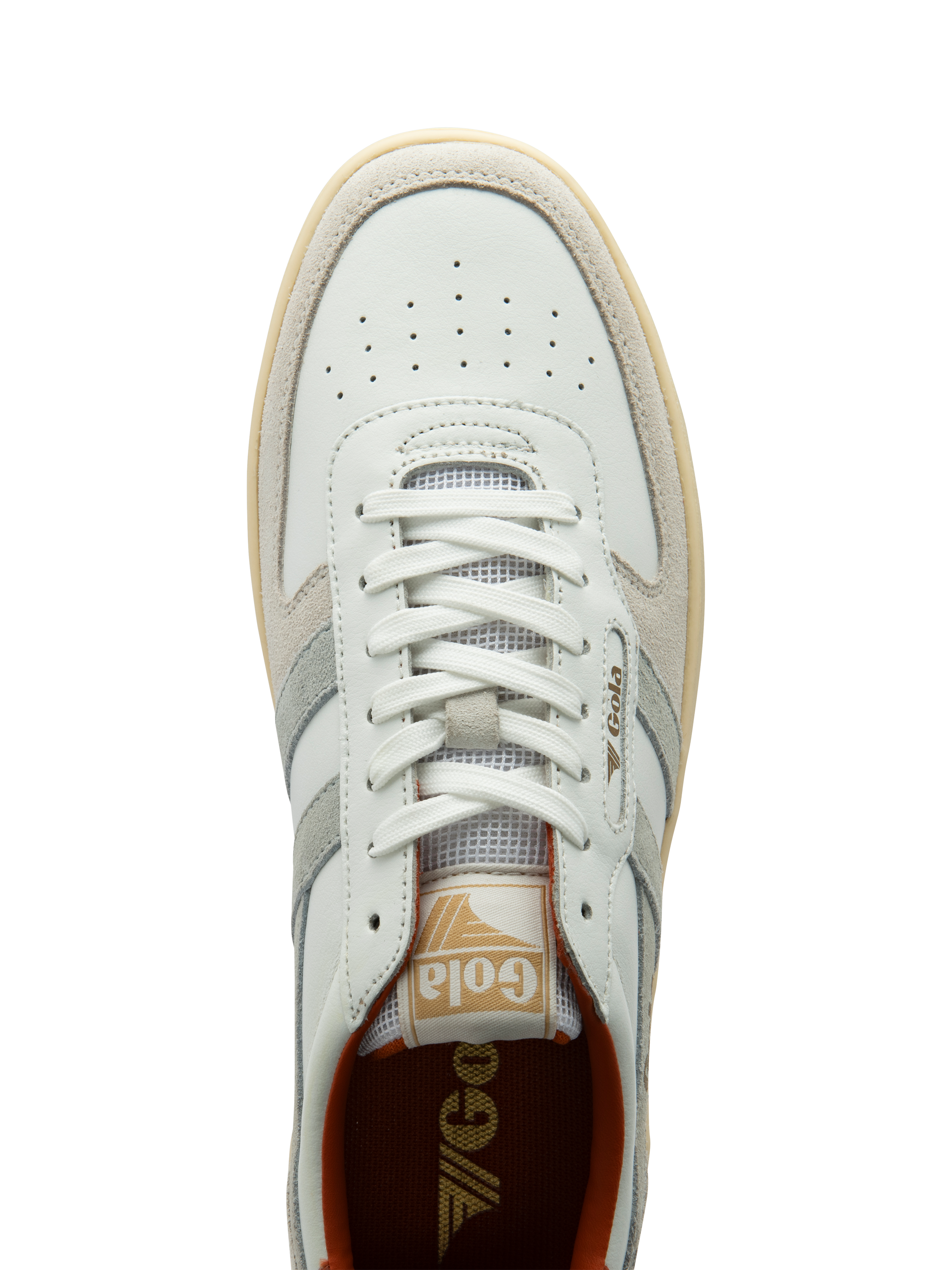 Product image 5 of 5, which shows Gola Hawk Leather Trainers, White, 7
