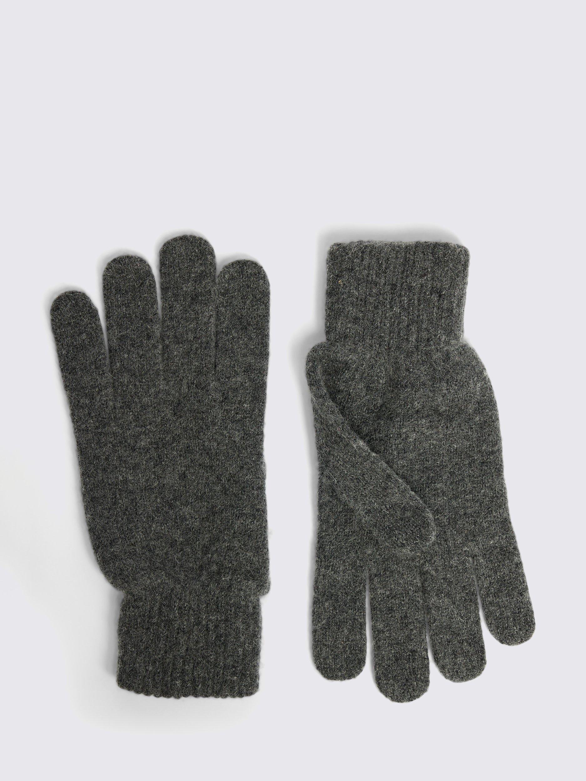 Moss Lambswool & Cashmere Blend Gloves, Grey, One Size