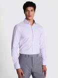 Moss Slim Fit Sky Dobby Cotton Blend Stretch Shirt, Lilac