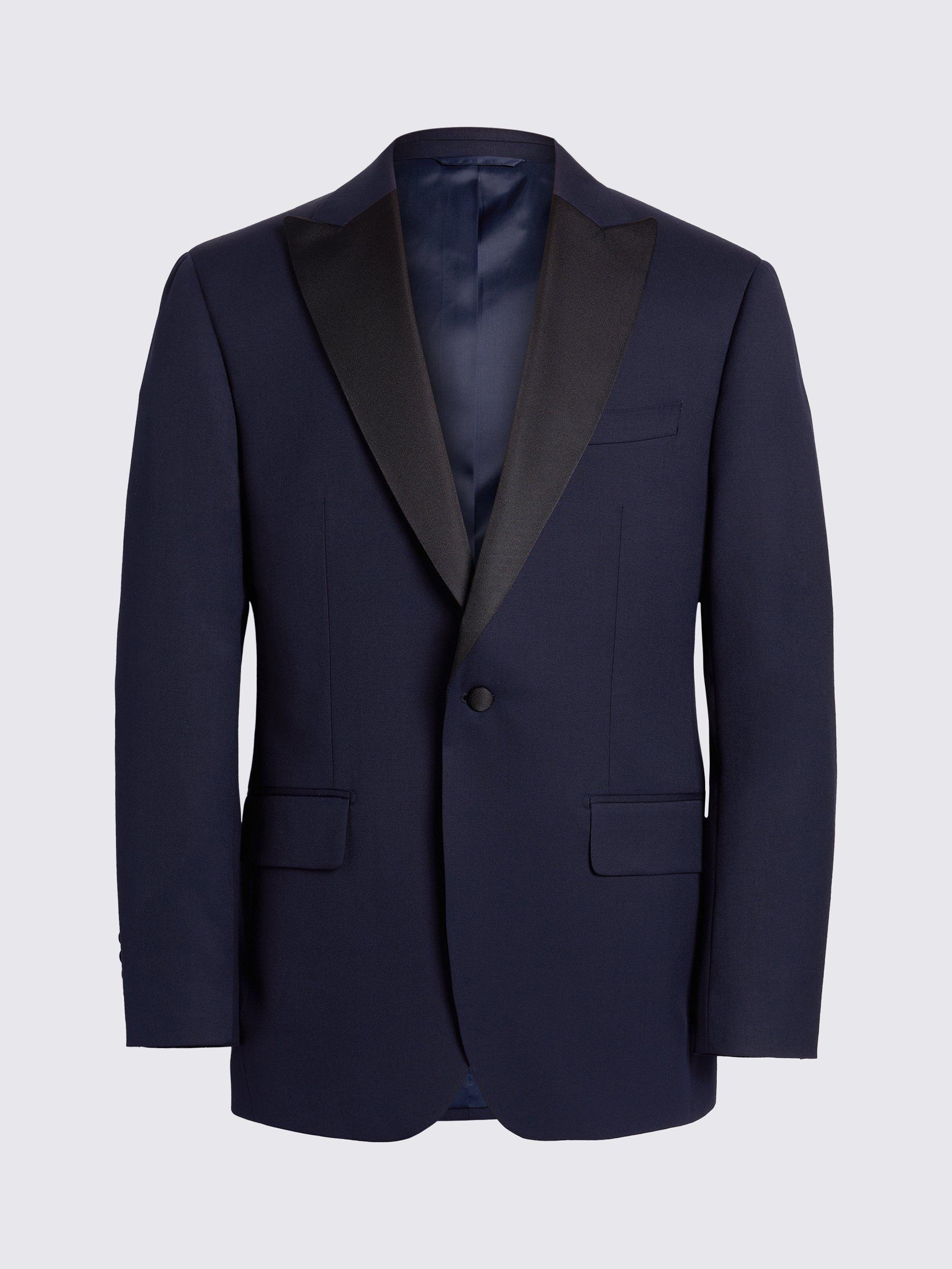 Product image 6 of 6, which shows Moss Tailored Fit Tuxedo Jacket, Midnight, 36S