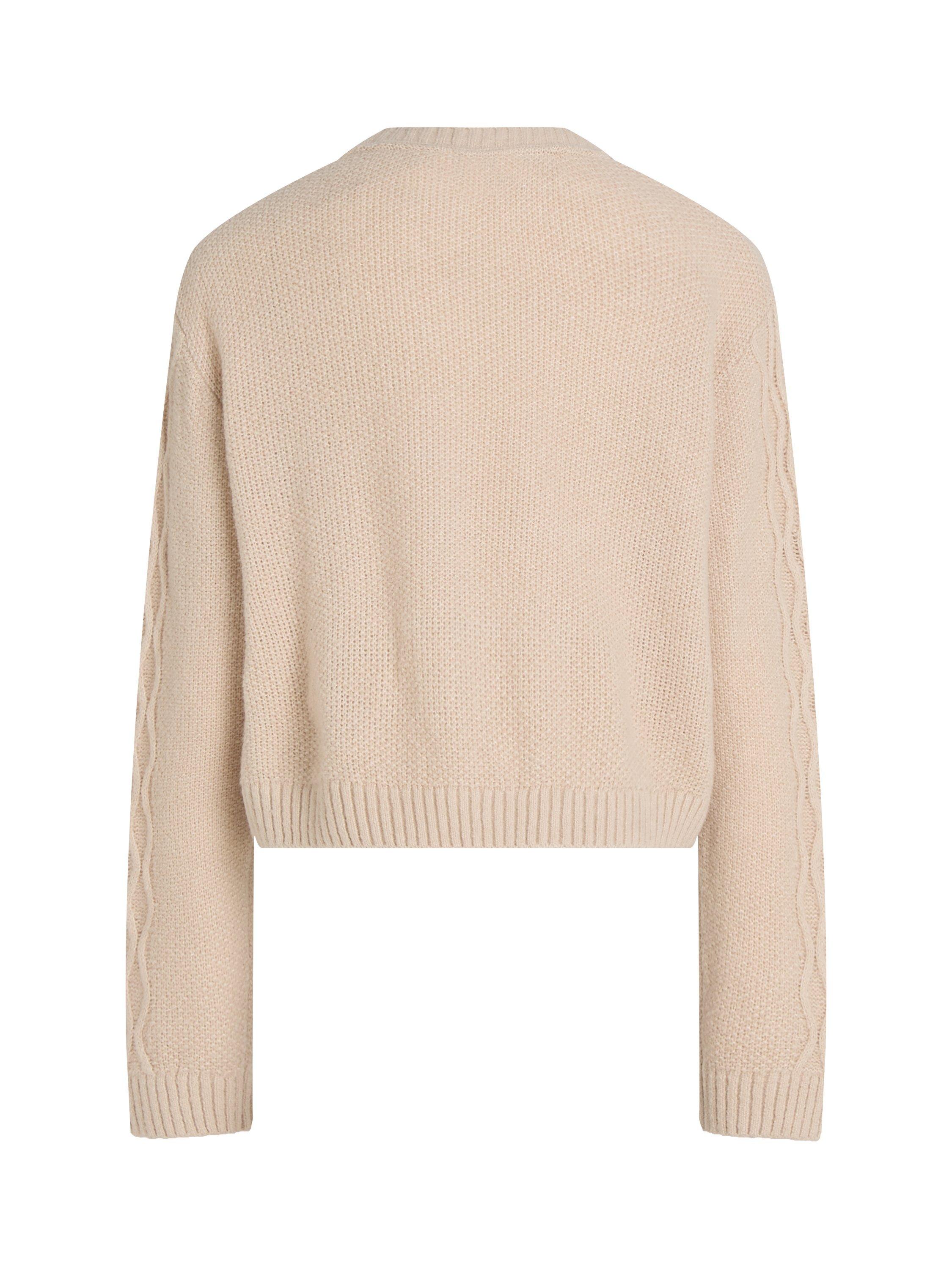 Product image 5 of 5, which shows Calvin Klein Jeans Kids' Cable Knit Jumper, Chateau Grey, 8 years