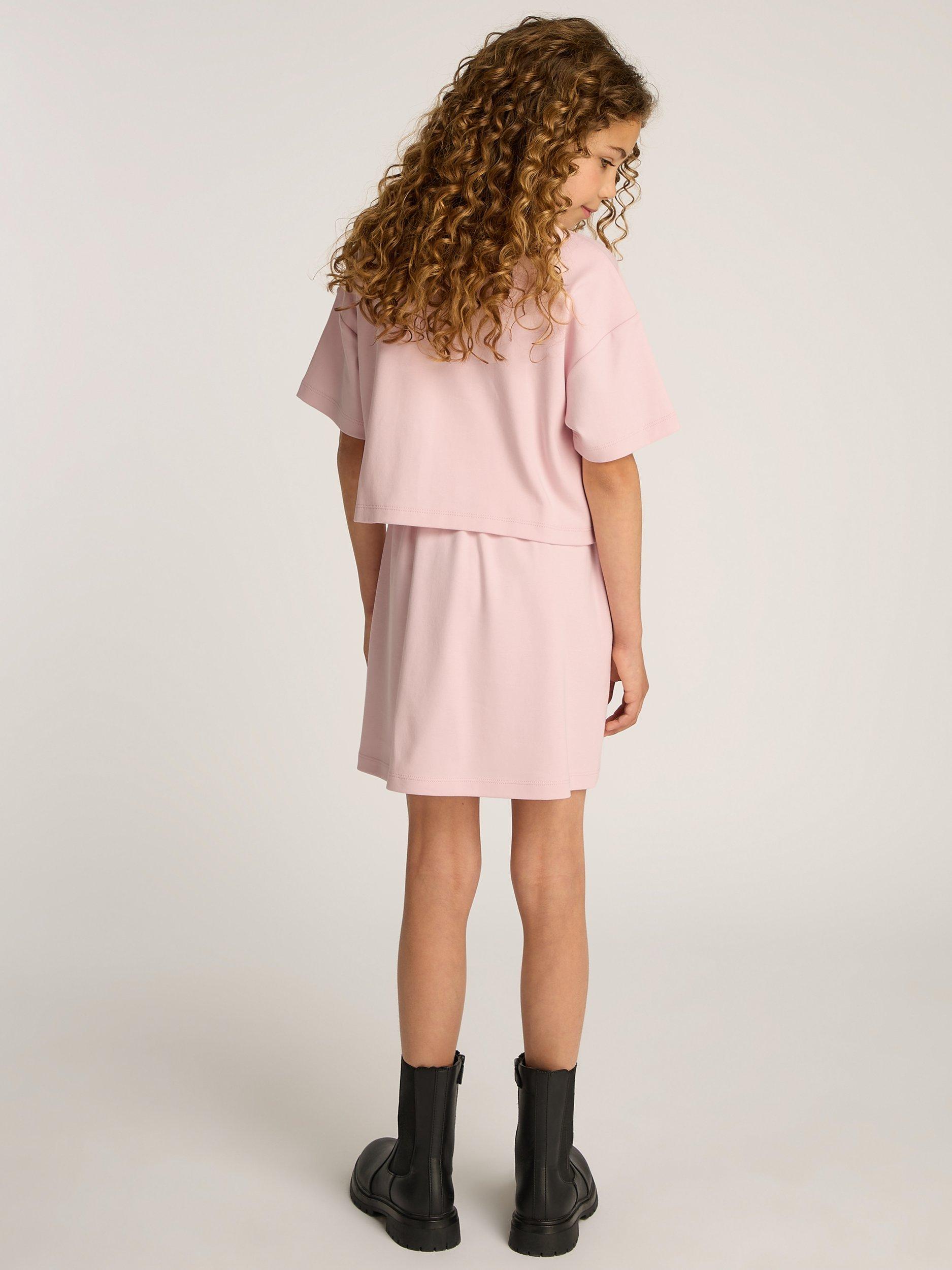 Product image 2 of 5, which shows Calvin Klein Kids' T-Shirt Dress, Chalk Pink, 12 years