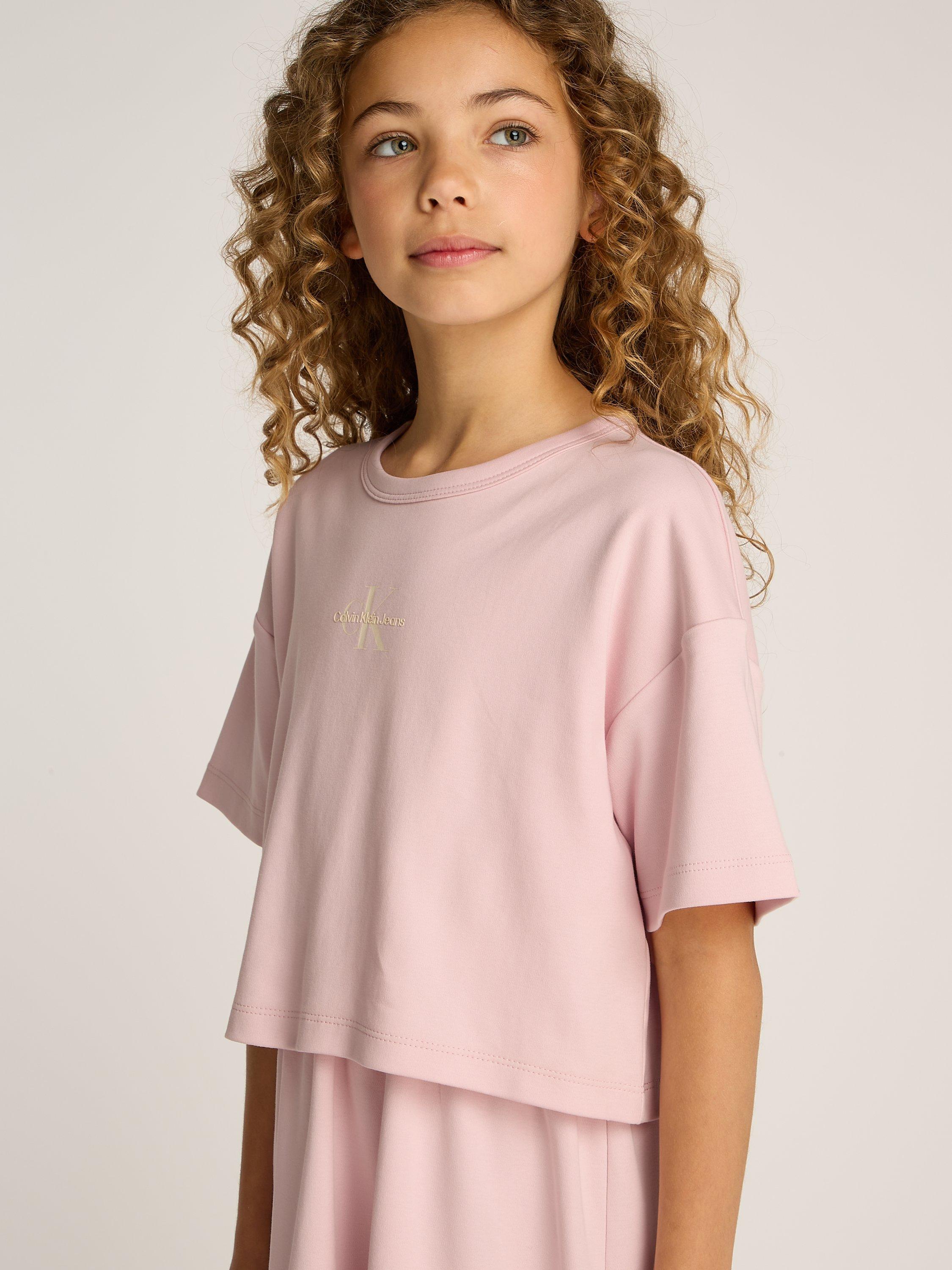 Product image 3 of 5, which shows Calvin Klein Kids' T-Shirt Dress, Chalk Pink, 12 years