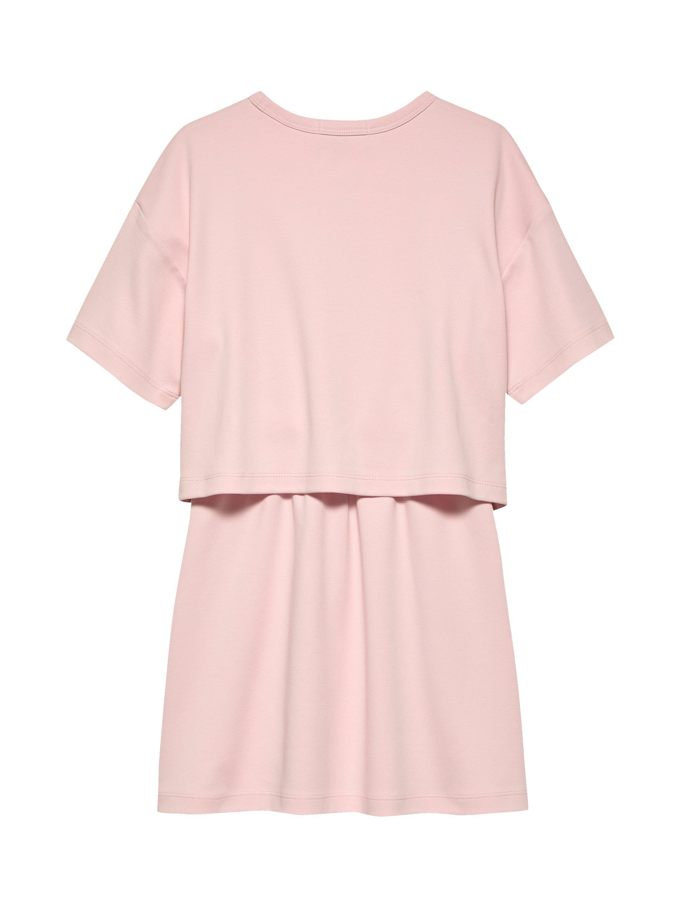 Product image 5 of 5, which shows Calvin Klein Kids' T-Shirt Dress, Chalk Pink, 12 years