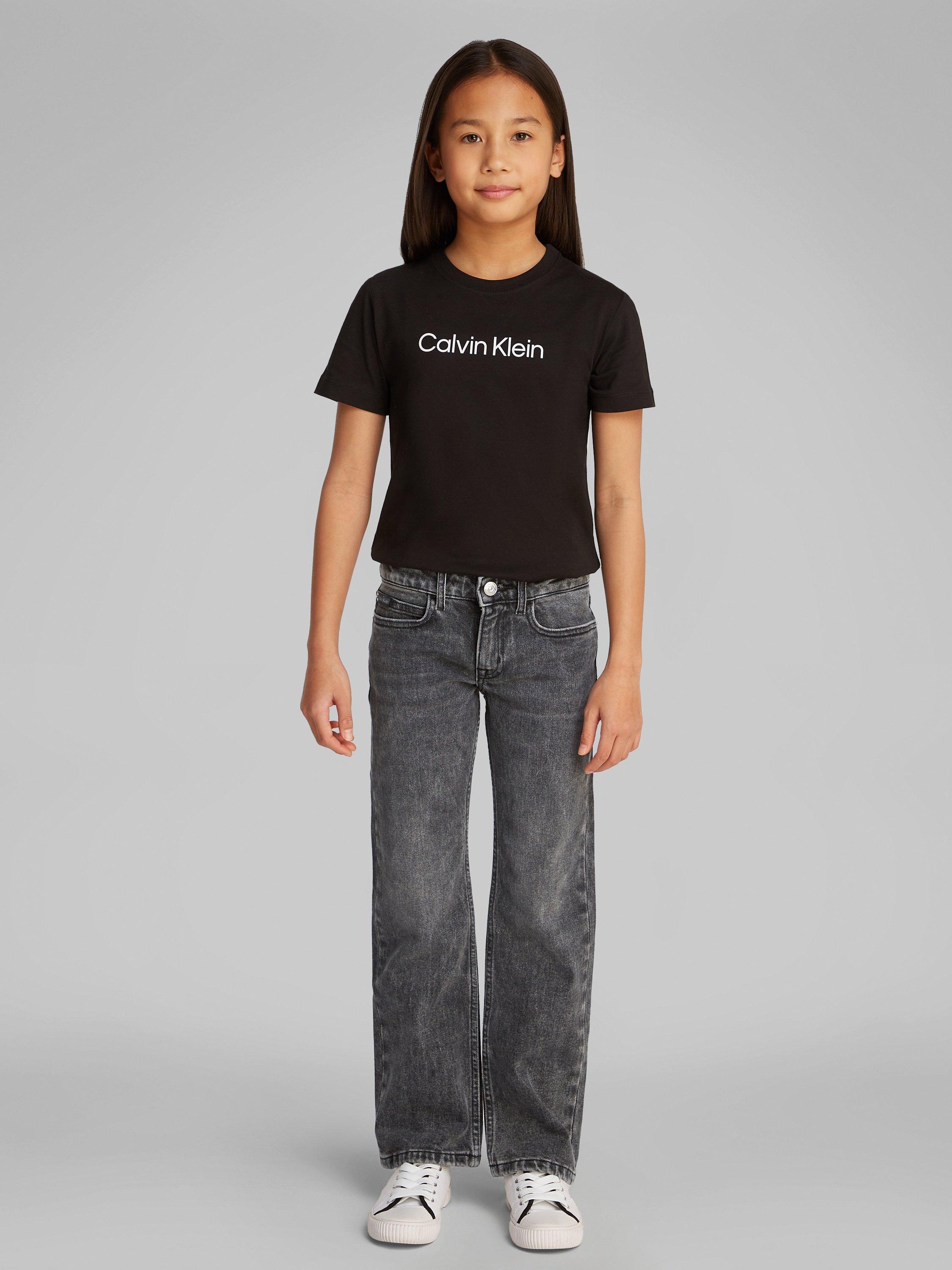 Product image 1 of 5, which shows Calvin Klein Kids' Authentic Mid-Rise Straight Leg Jeans, Grey, 12 years