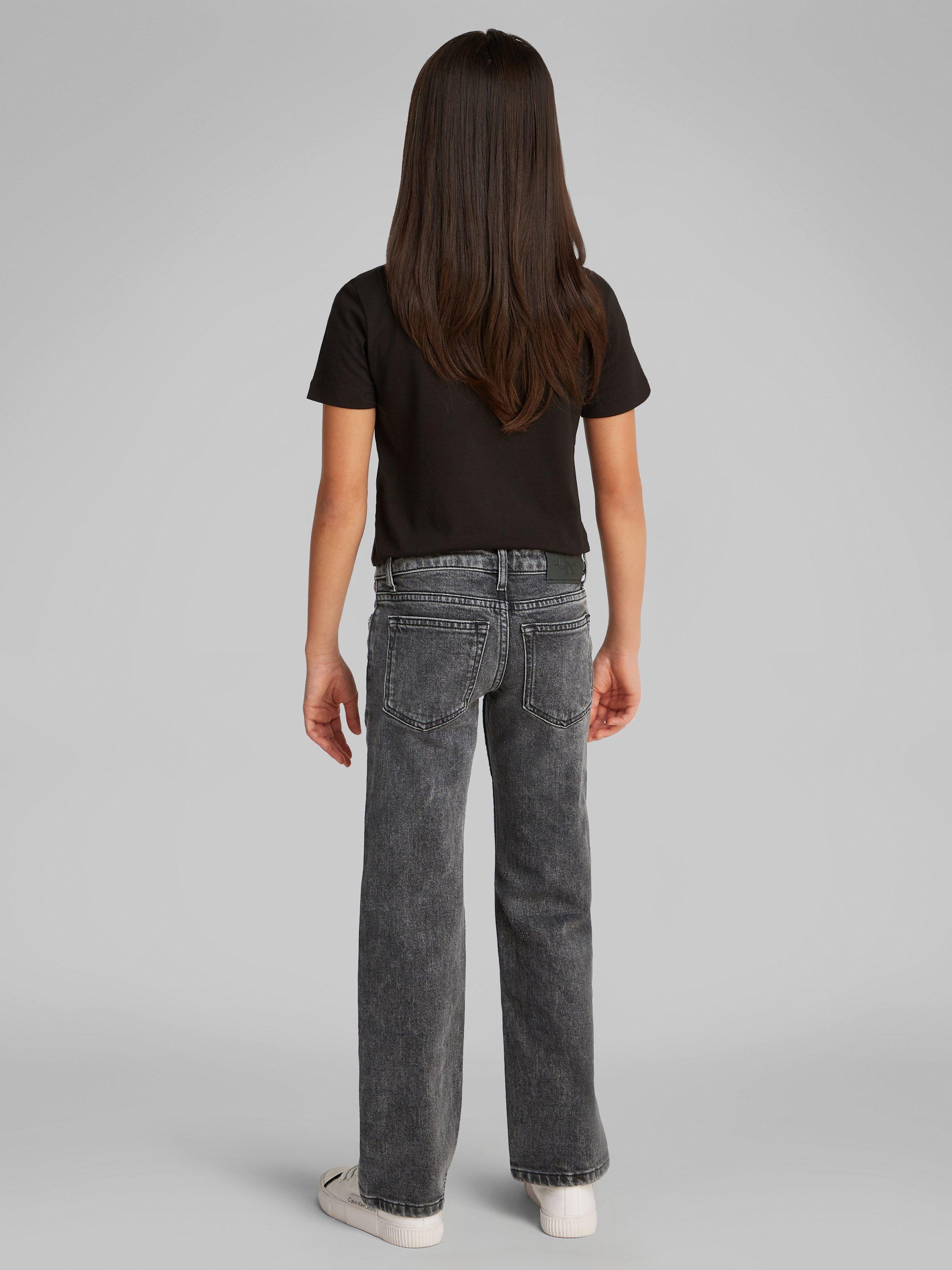 Product image 2 of 5, which shows Calvin Klein Kids' Authentic Mid-Rise Straight Leg Jeans, Grey, 12 years