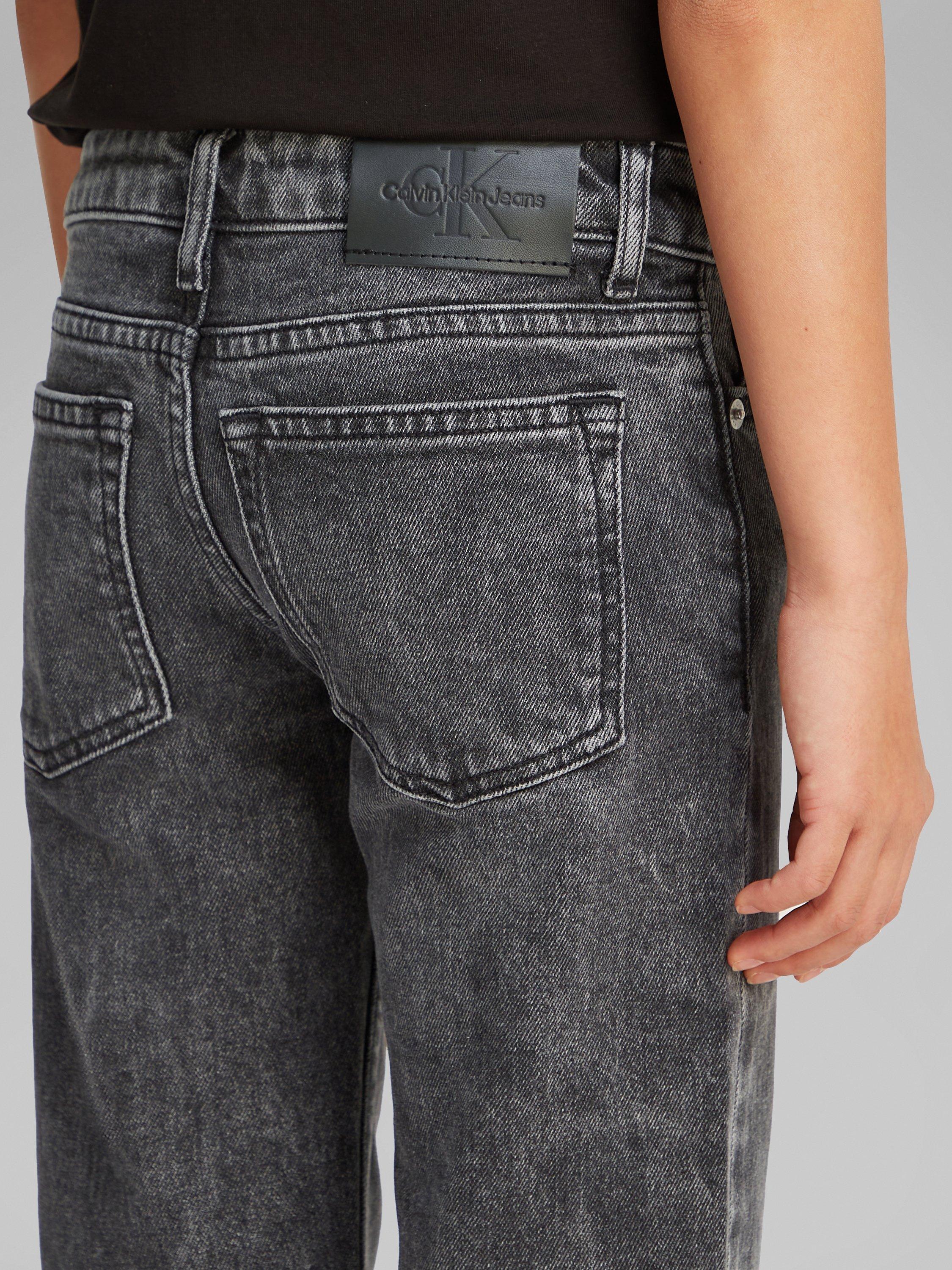 Product image 3 of 5, which shows Calvin Klein Kids' Authentic Mid-Rise Straight Leg Jeans, Grey, 12 years