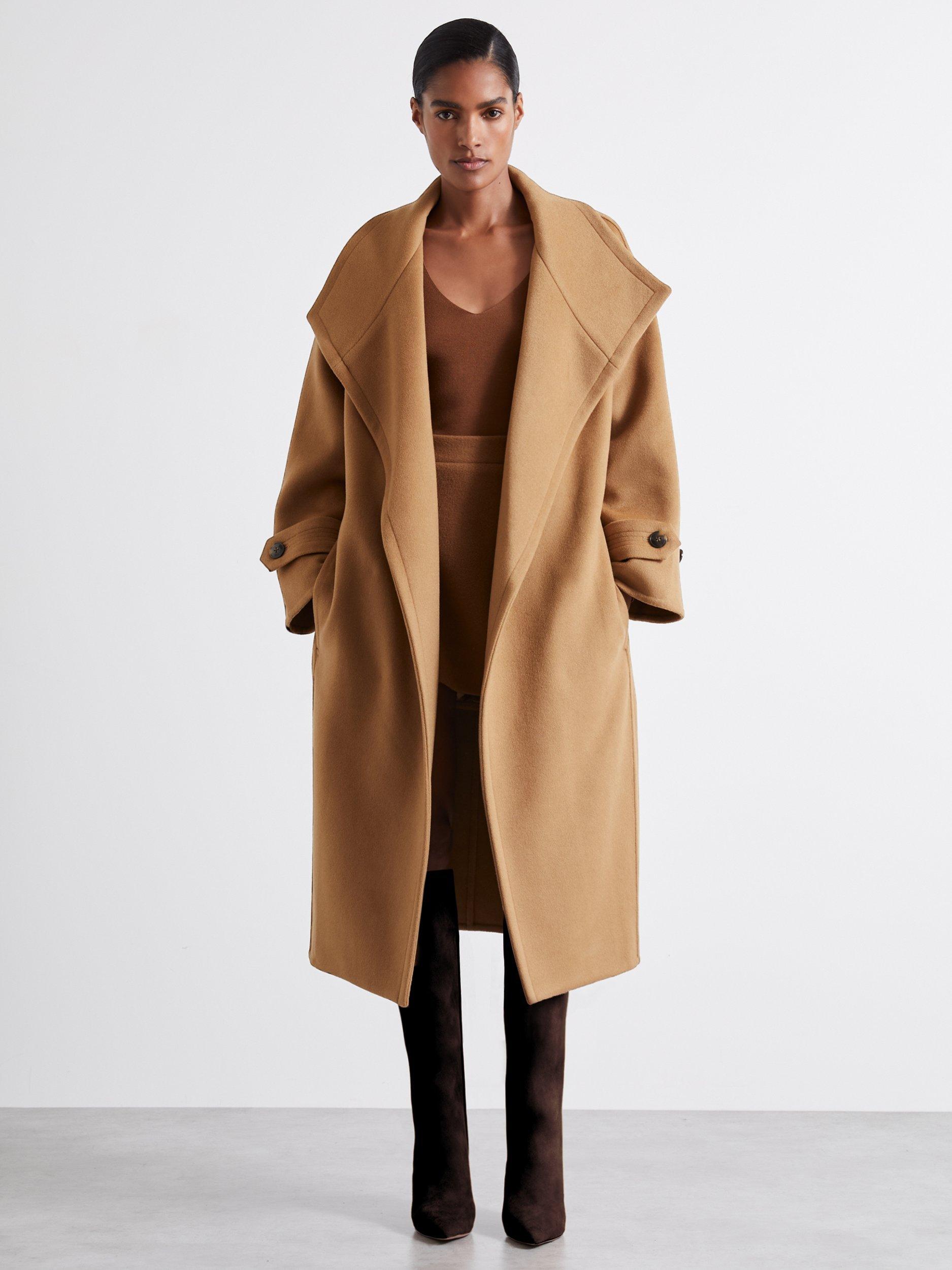 Reiss Atelier Evelyn Wool Rich Coat, Camel