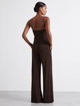 Reiss Atelier Estel Strapless Jumpsuit, Chocolate