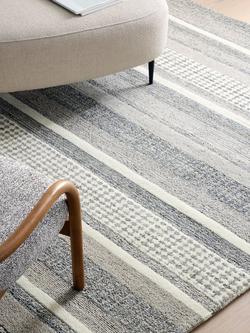 John Lewis Mosserud Stripe Rug - view 2, Grey