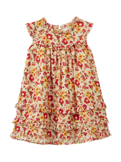 Caramel Kids' Delilah Cotton Tiered Dress, Vintage Floral, Vintage Floral