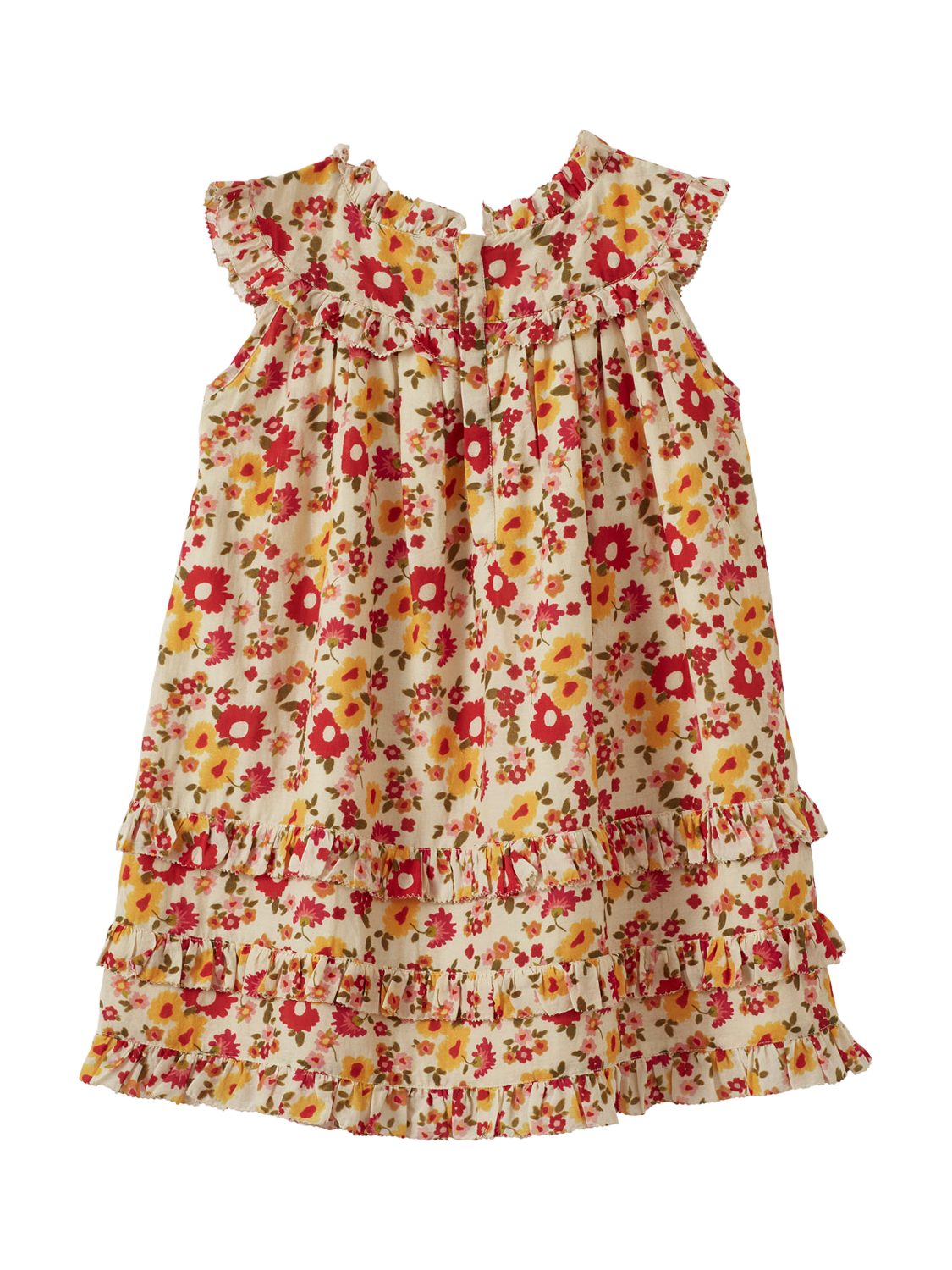 Product image 2 of 3, which shows Caramel Kids' Delilah Cotton Tiered Dress, Vintage Floral, 3 years