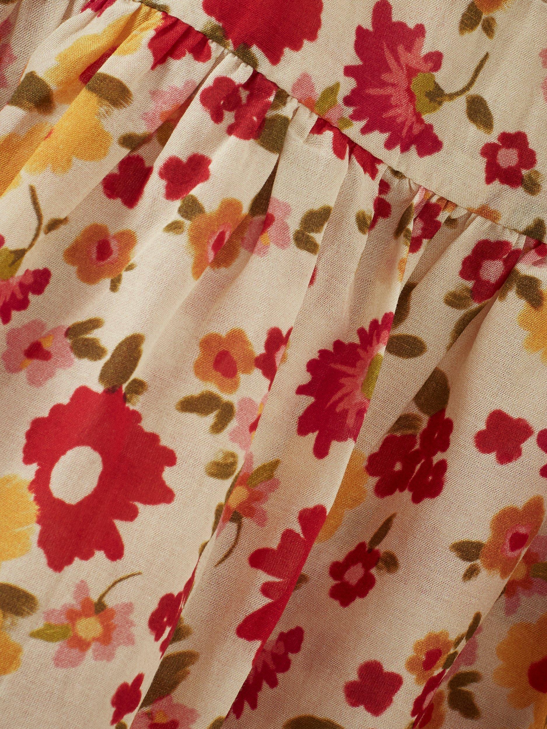 Product image 3 of 3, which shows Caramel Kids' Delilah Cotton Tiered Dress, Vintage Floral, 3 years