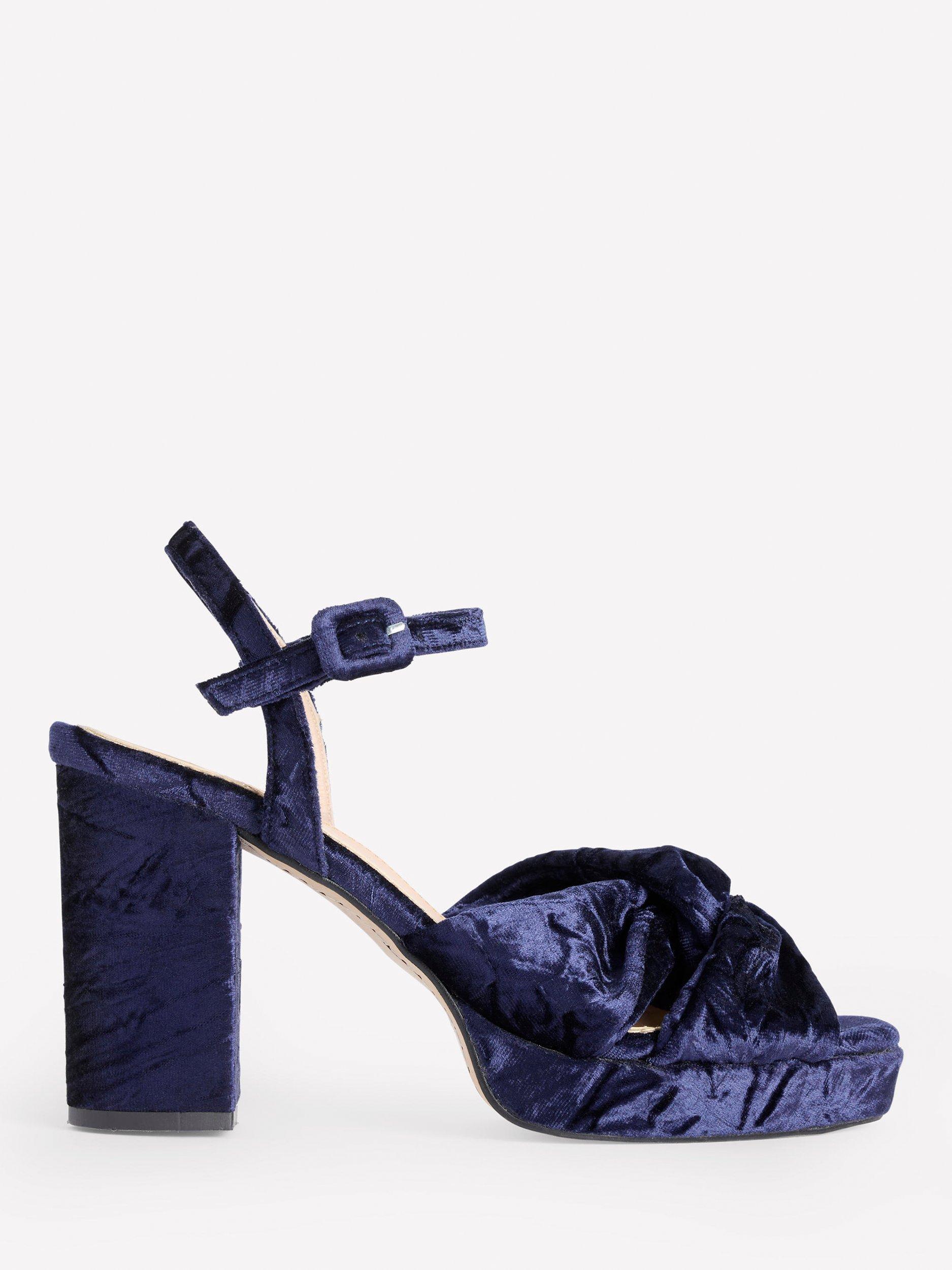 Boden Twist Front Heeled Platform Sandals Navy