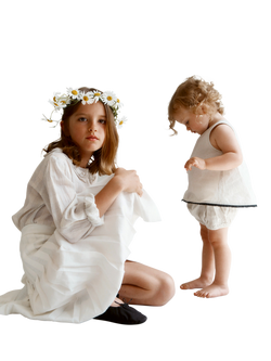 Caramel Kids' Stirling Linen Kilt, Ecru - view 2, Ecru