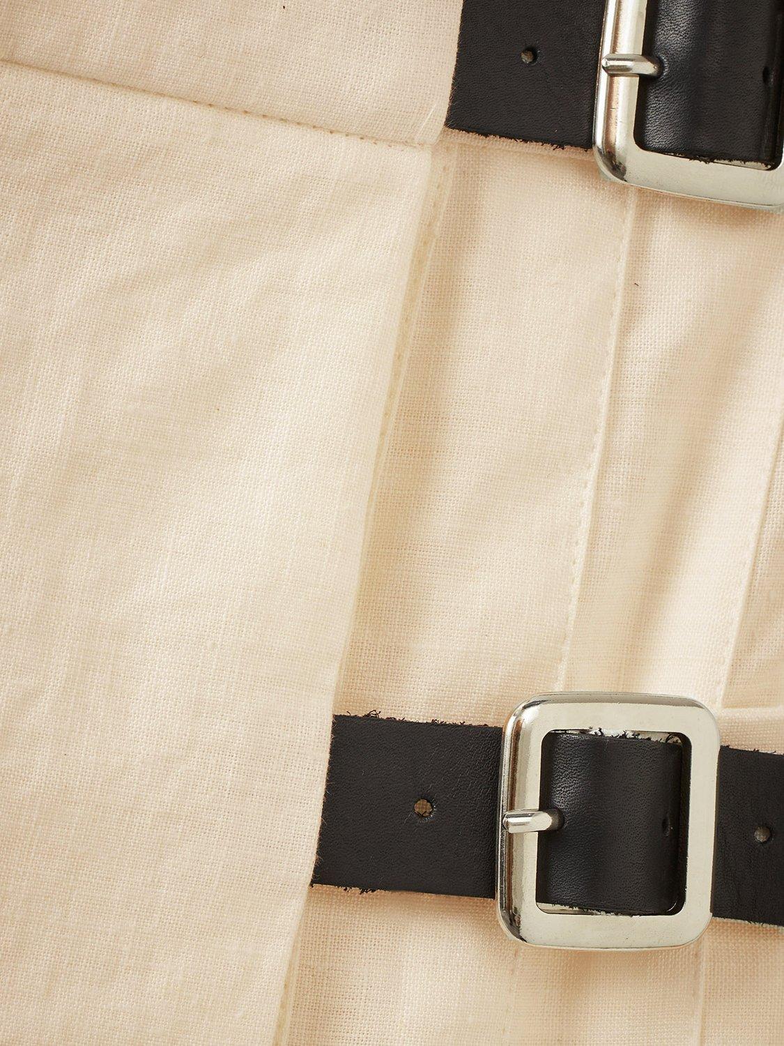 Product image 4 of 4, which shows Caramel Kids' Stirling Linen Kilt, Ecru, 3 years
