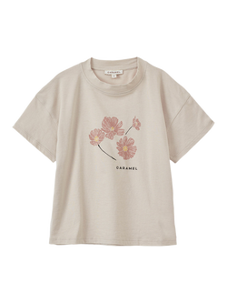 Craramel Kids' Cotton Floral Top, Ecru, Ecru