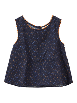 Caramel Kids' Pea A-Line Top, Pixel Print, Pixel Print