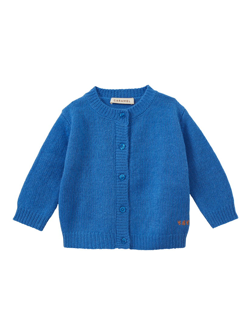 Product image 1 of 2, which shows Caramel Kids' Fennel Cashmere Cardigan, Sky Blue, S